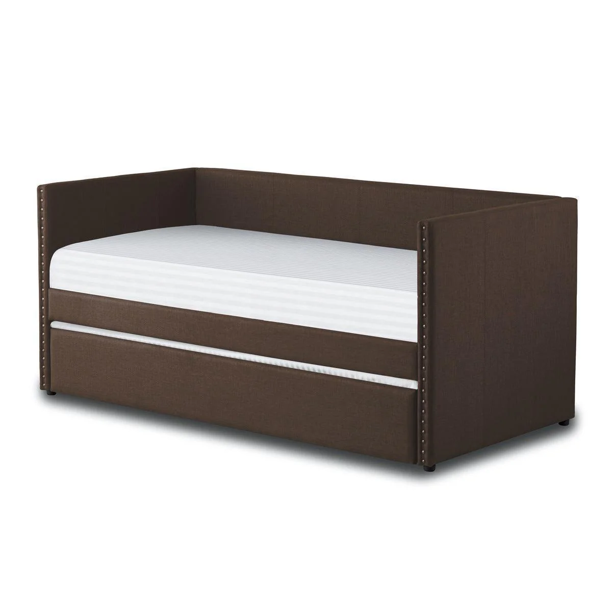 Therese Brown Upholstered Daybed with Trundle - Image 3