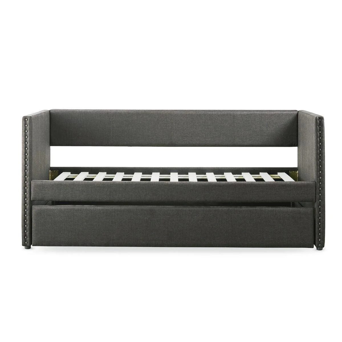 Therese Gray Upholstered Daybed with Trundle - Image 1
