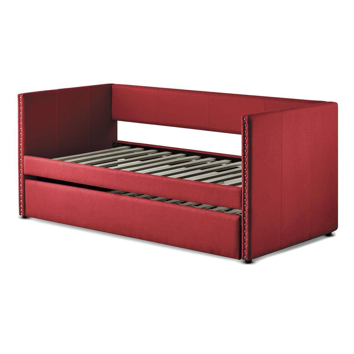 Therese Red Upholstered Daybed with Trundle - Image 2
