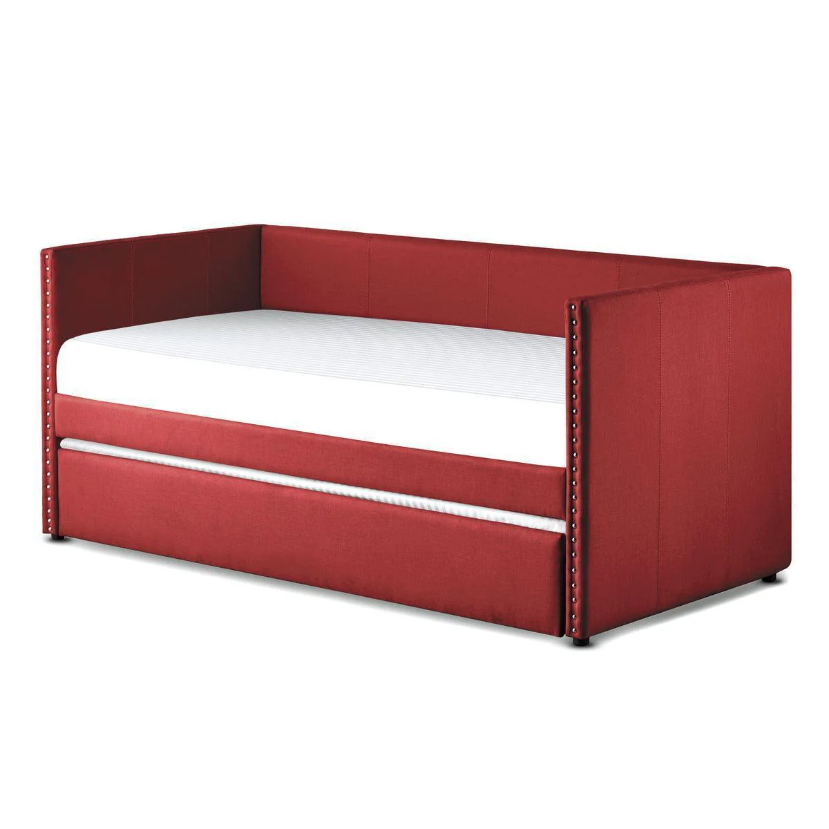 Therese Red Upholstered Daybed with Trundle - Image 3