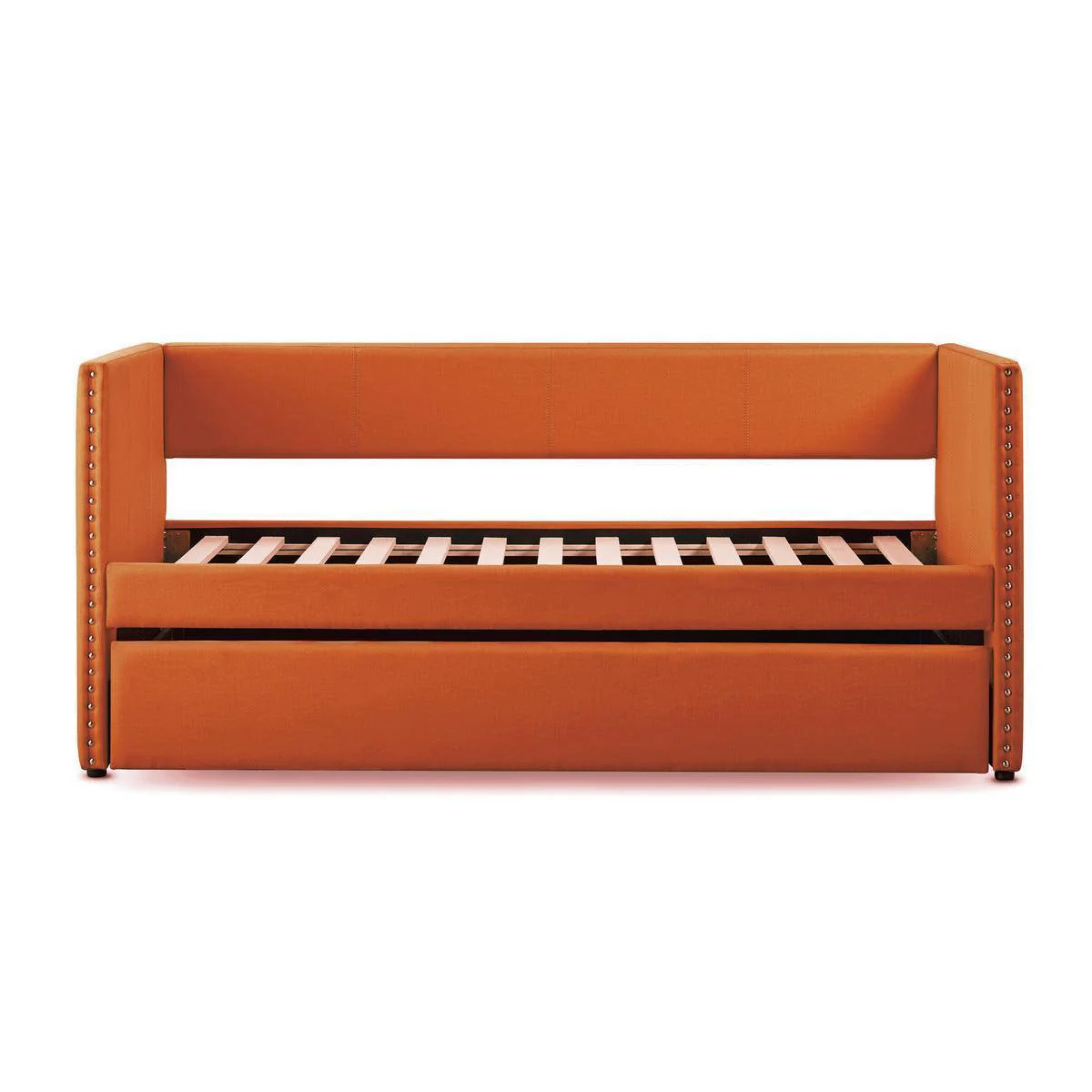 Therese Orange Upholstered Daybed with Trundle - Image 1
