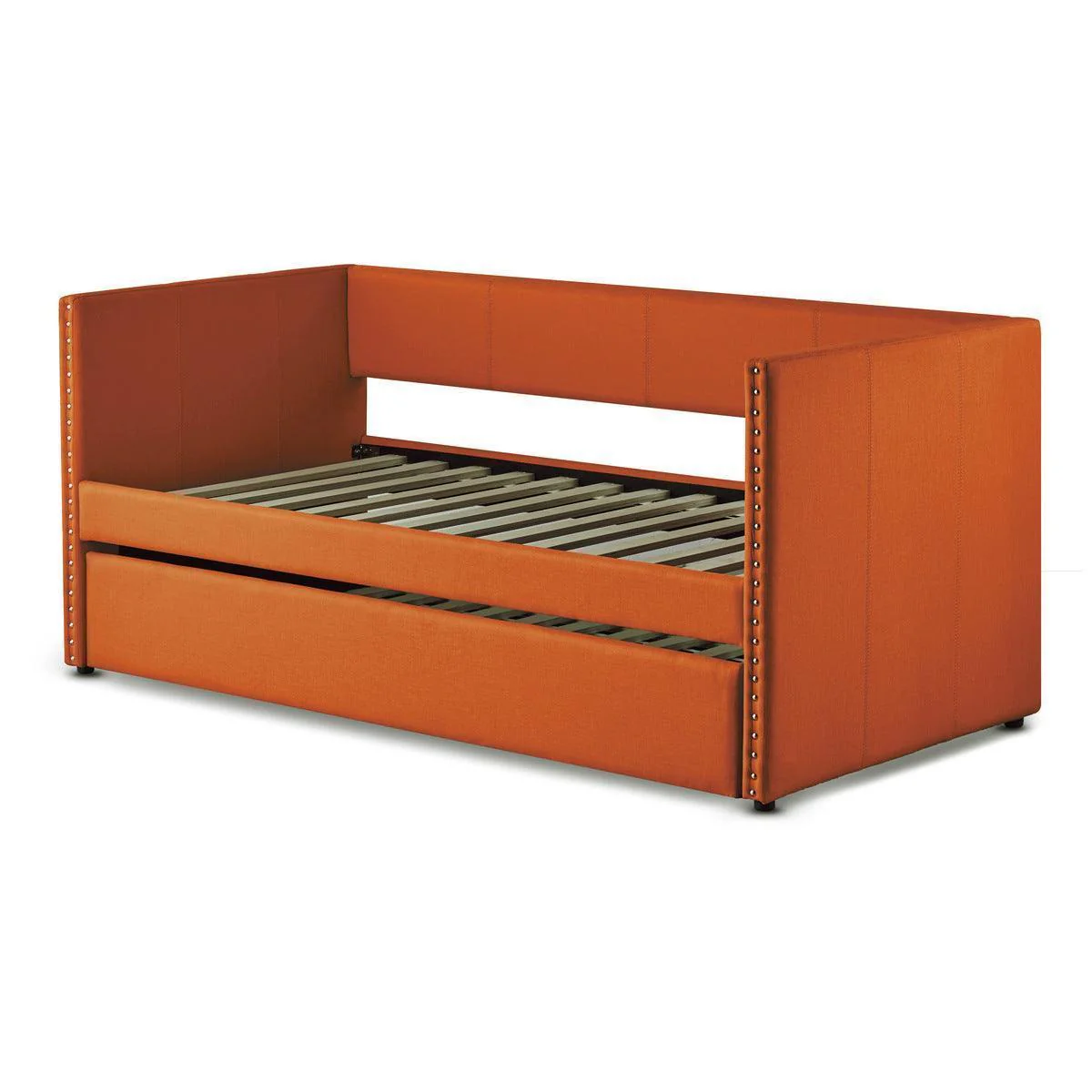Therese Orange Upholstered Daybed with Trundle - Image 2