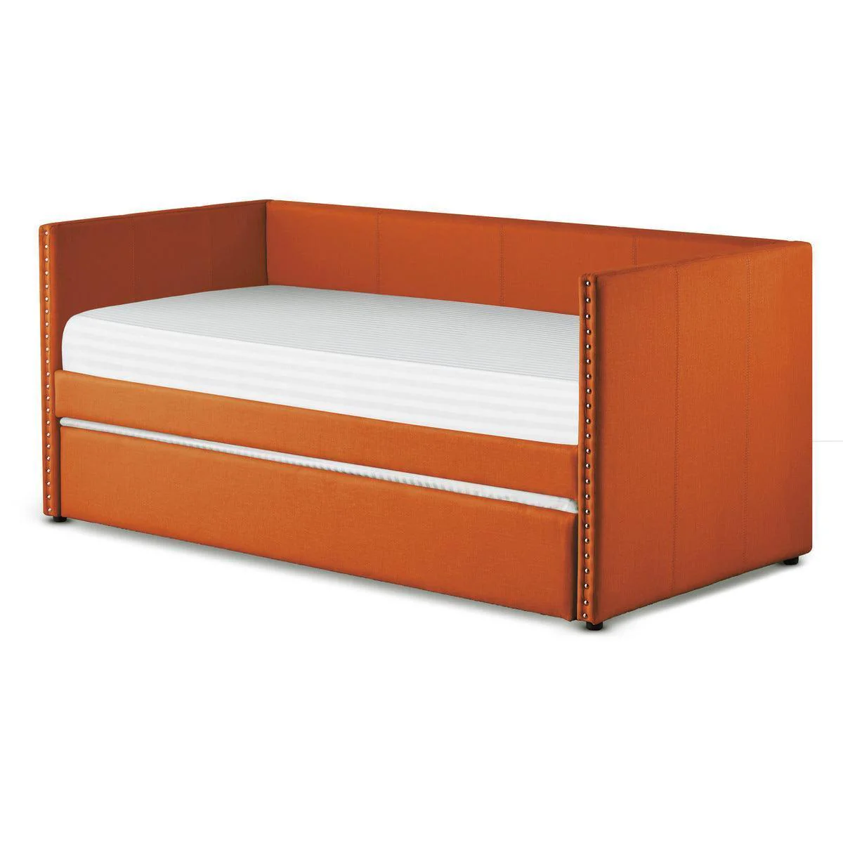 Therese Orange Upholstered Daybed with Trundle - Image 3
