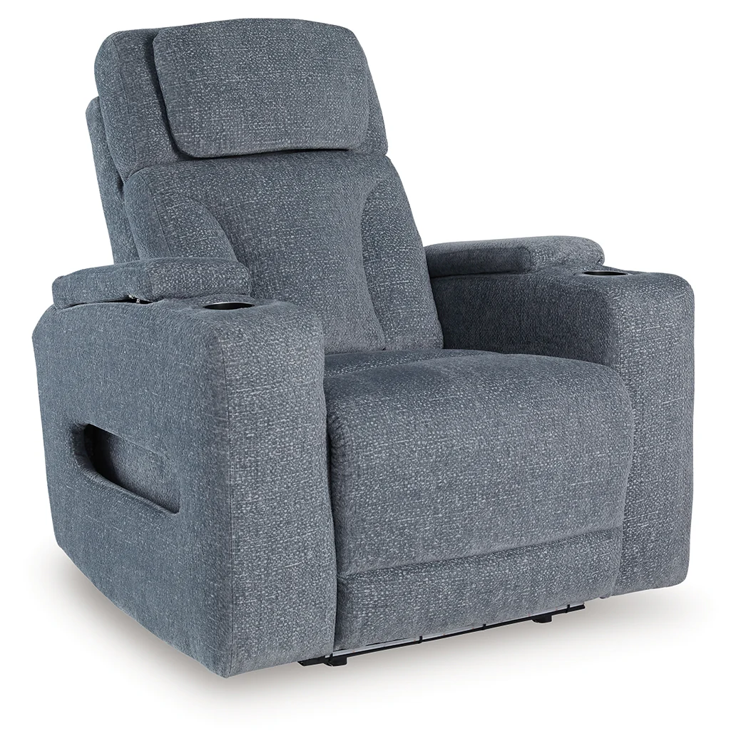 Studio Cave Steel Performance Fabric,Next-Gen Nuvella™,Chenille Power Recliner - Image 2