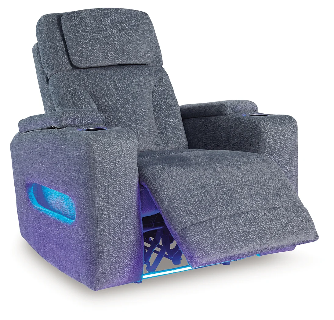 Studio Cave Steel Performance Fabric,Next-Gen Nuvella™,Chenille Power Recliner - Image 3