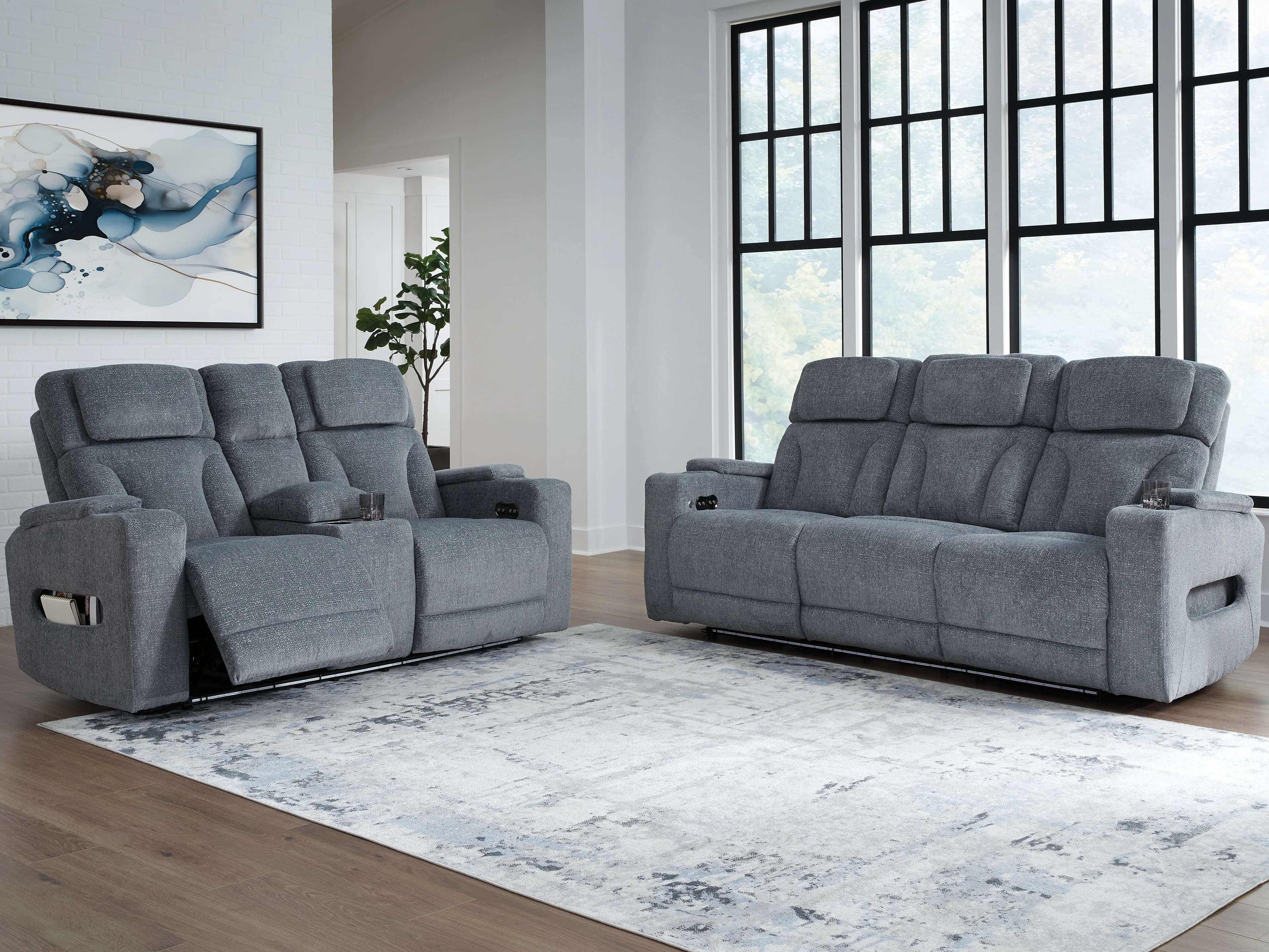 Studio Steel Cave Sofa and Loveseat - Image 2
