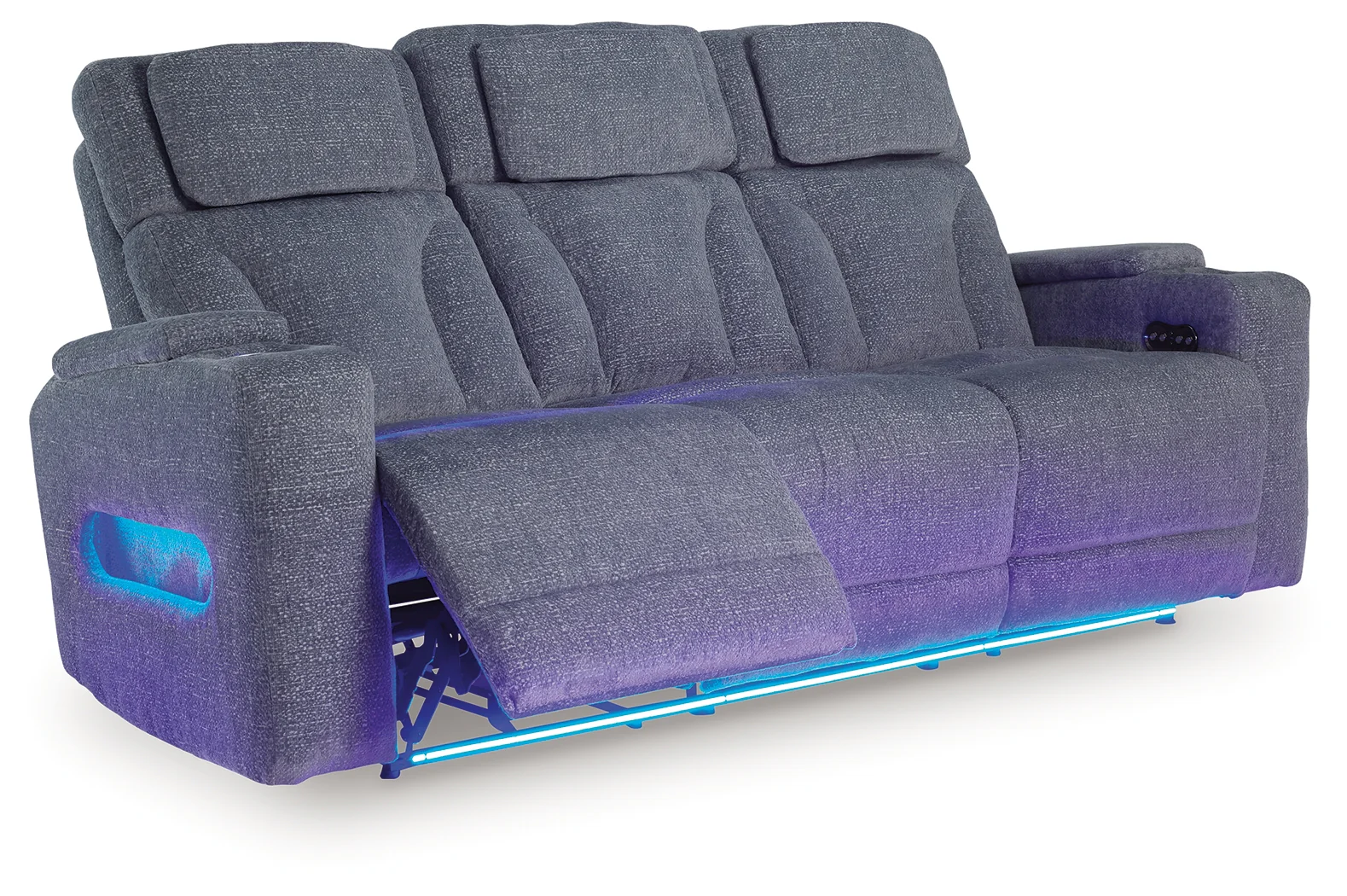Studio Cave Steel Performance Fabric,Next-Gen Nuvella™,Chenille Power Reclining Sofa - Image 3