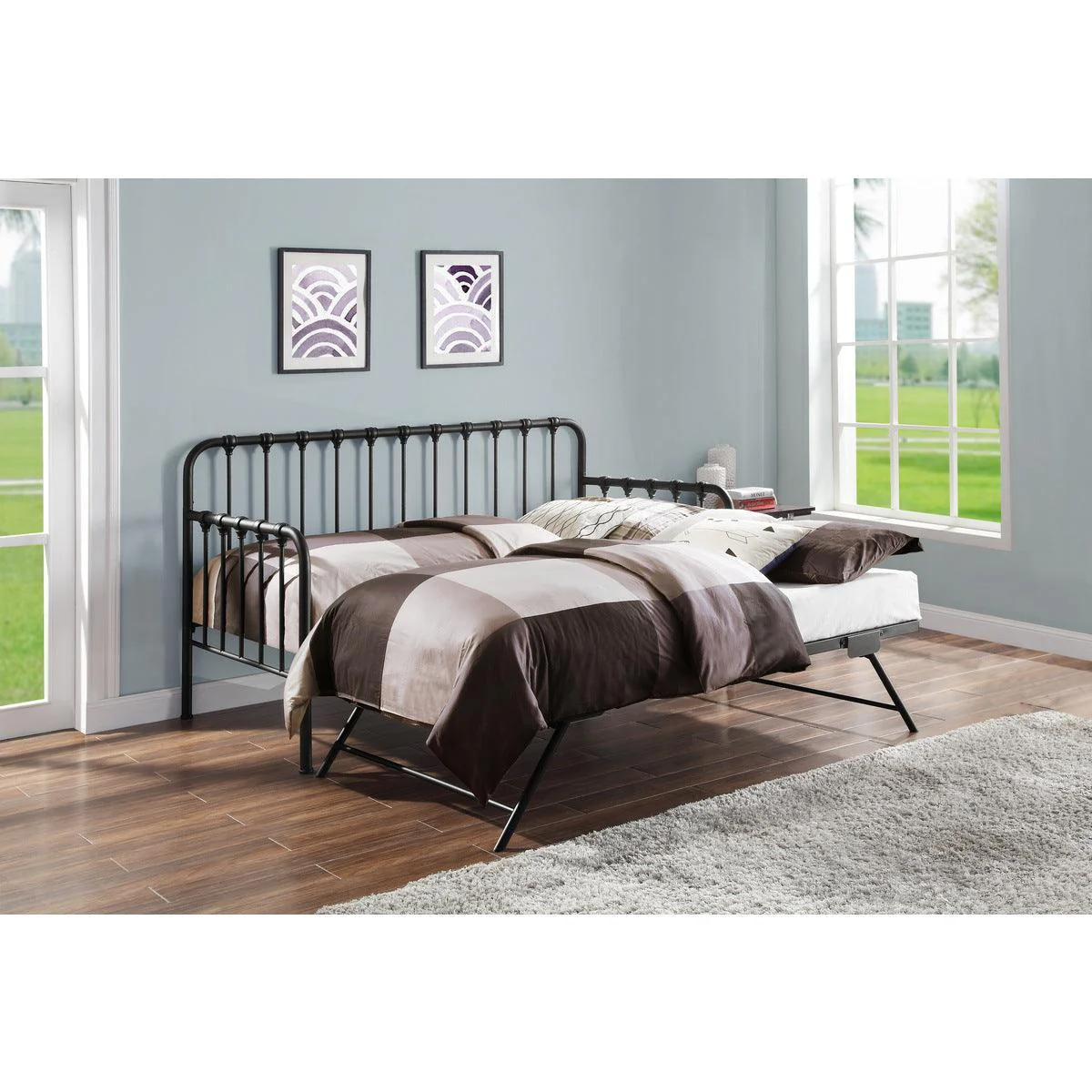 Black Lift Up Trundle Daybed - Image 2