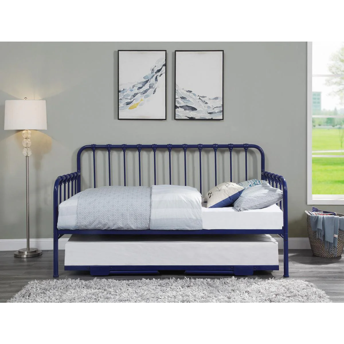 Constance Navy Blue Daybed With Lift up Trundle - Image 2