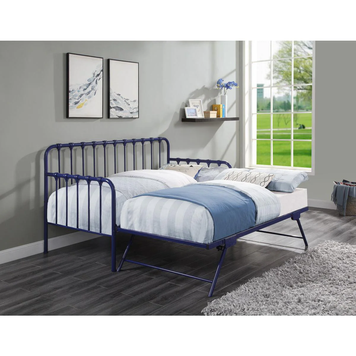 Constance Navy Blue Daybed With Lift up Trundle - Image 1