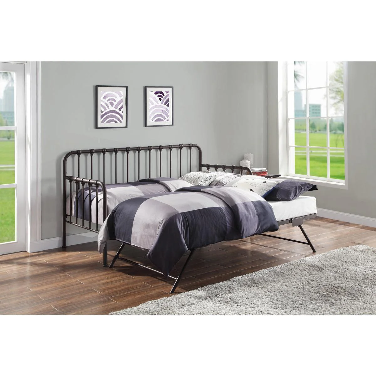 Constance Dark Bronze Daybed With Lift up Trundle - Image 1