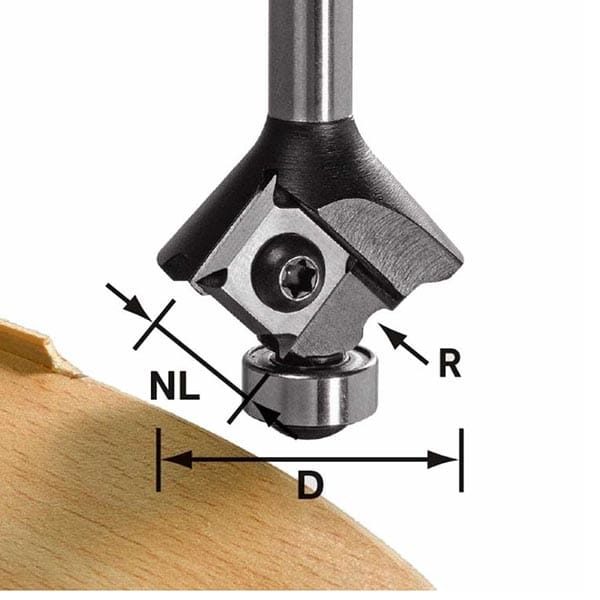 Radius Router Bit – 28 mm D – 3 mm CL