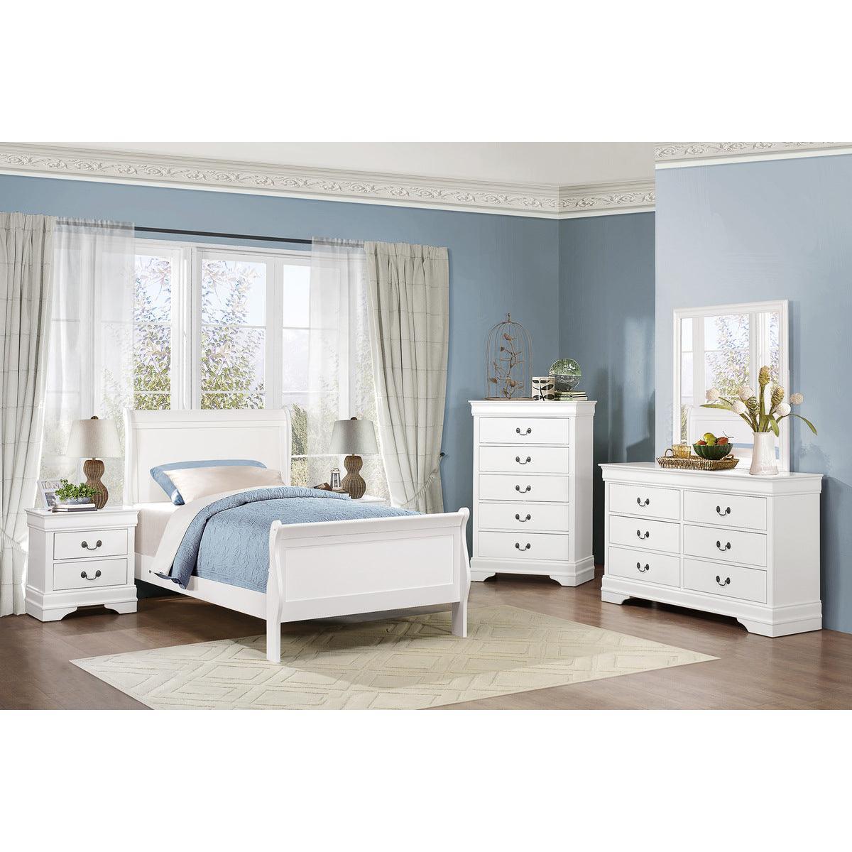 Mayville White Sleigh Twin Bed - Image 3