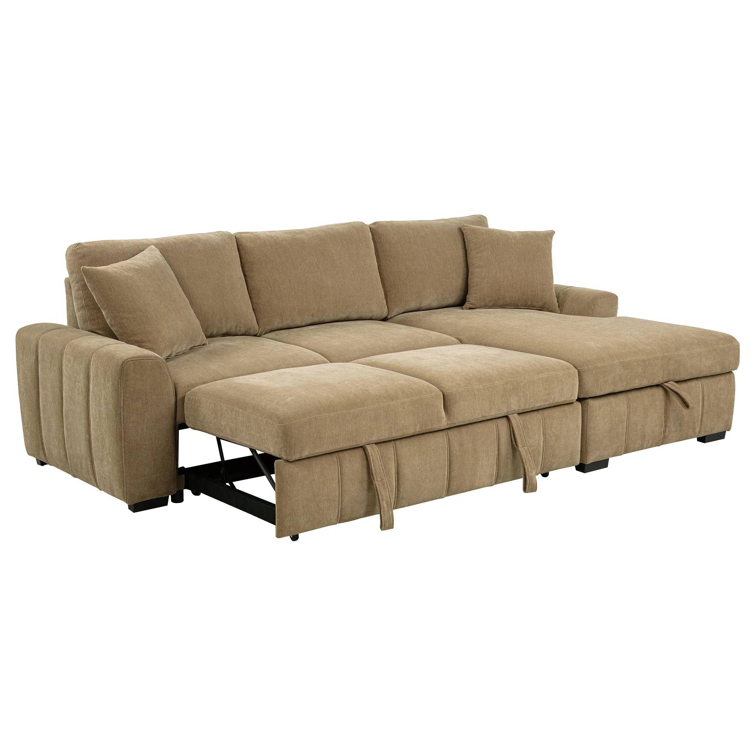 Pastrana Upholstered Sleeper Sectional Sofa Camel - Image 3