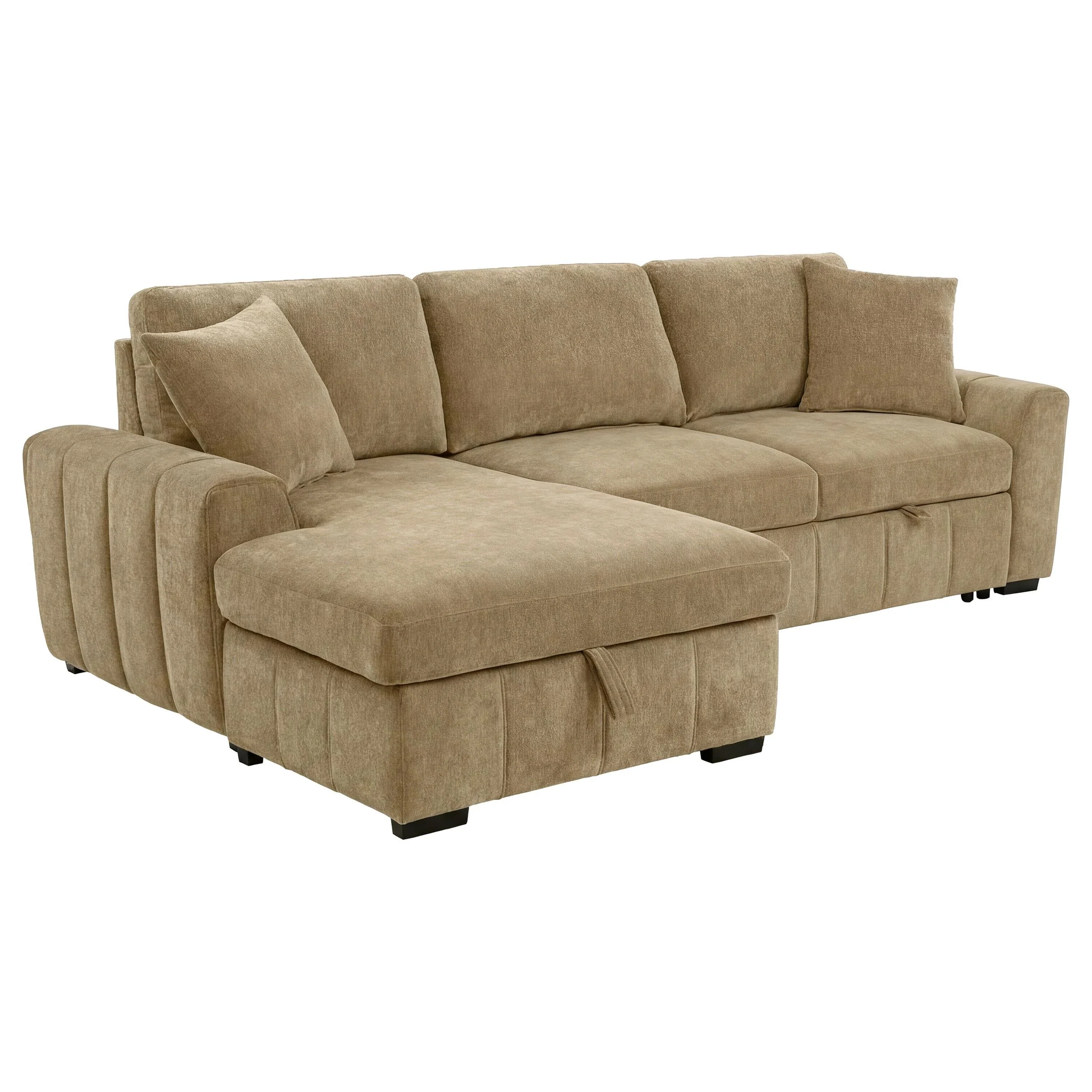 Pastrana Upholstered Sleeper Sectional Sofa LAF Chaise Camel - Image 2