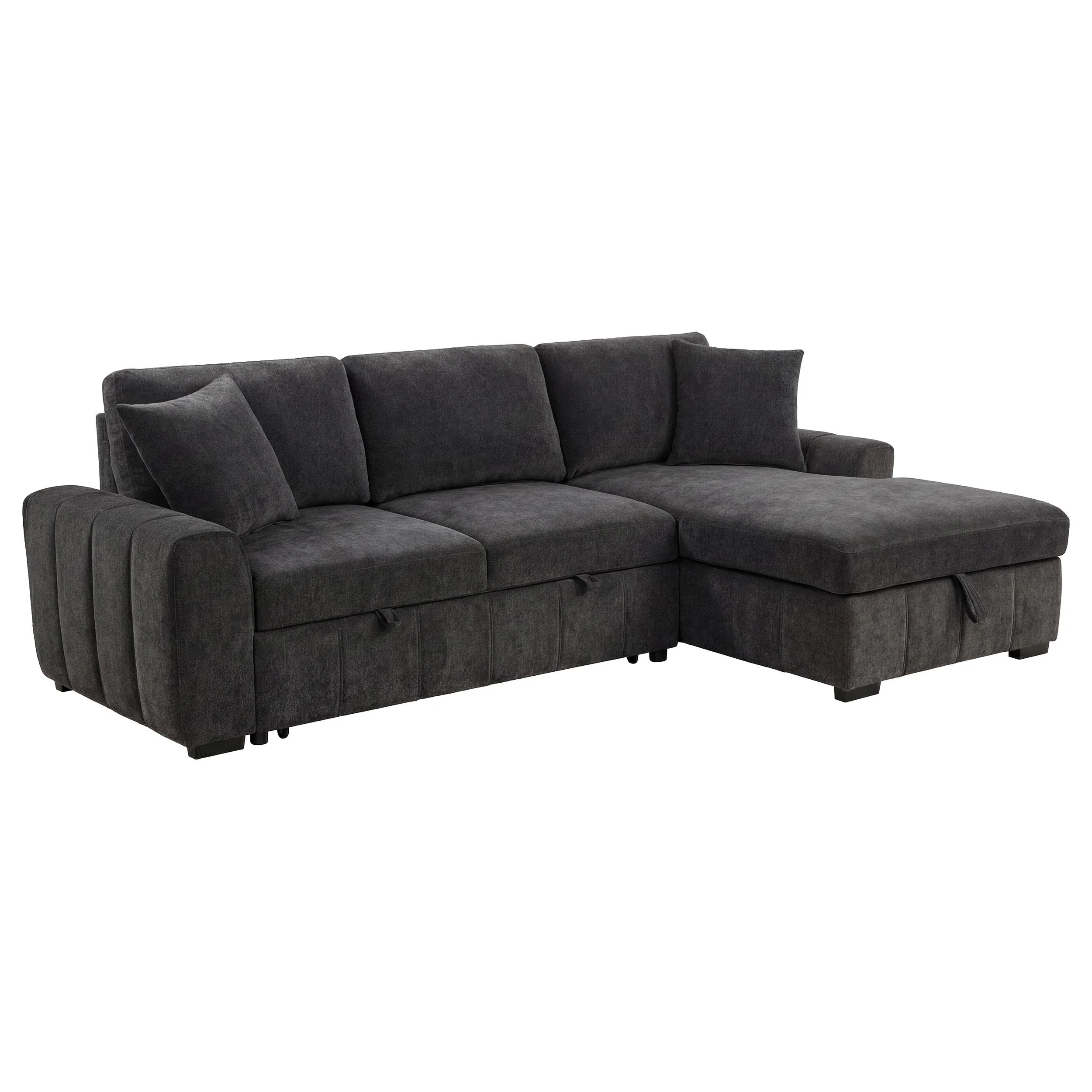 Pastrana Upholstered Sleeper Sectional Sofa RAF Chaise Grey - Image 2
