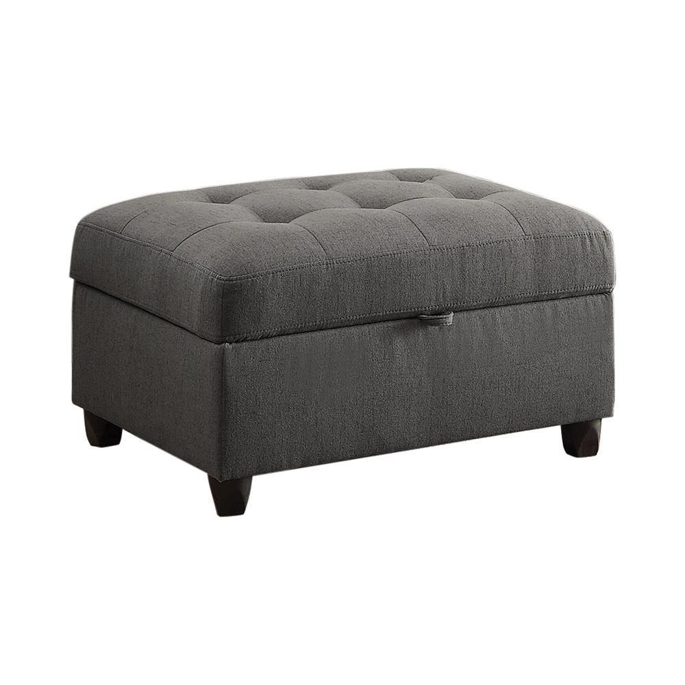Stonenesse Tufted Storage Ottoman Grey - Image 1