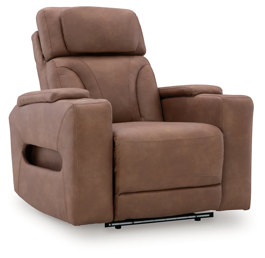 Clean-Slate Caramel Sofa, Loveseat and Recliner - Image 3