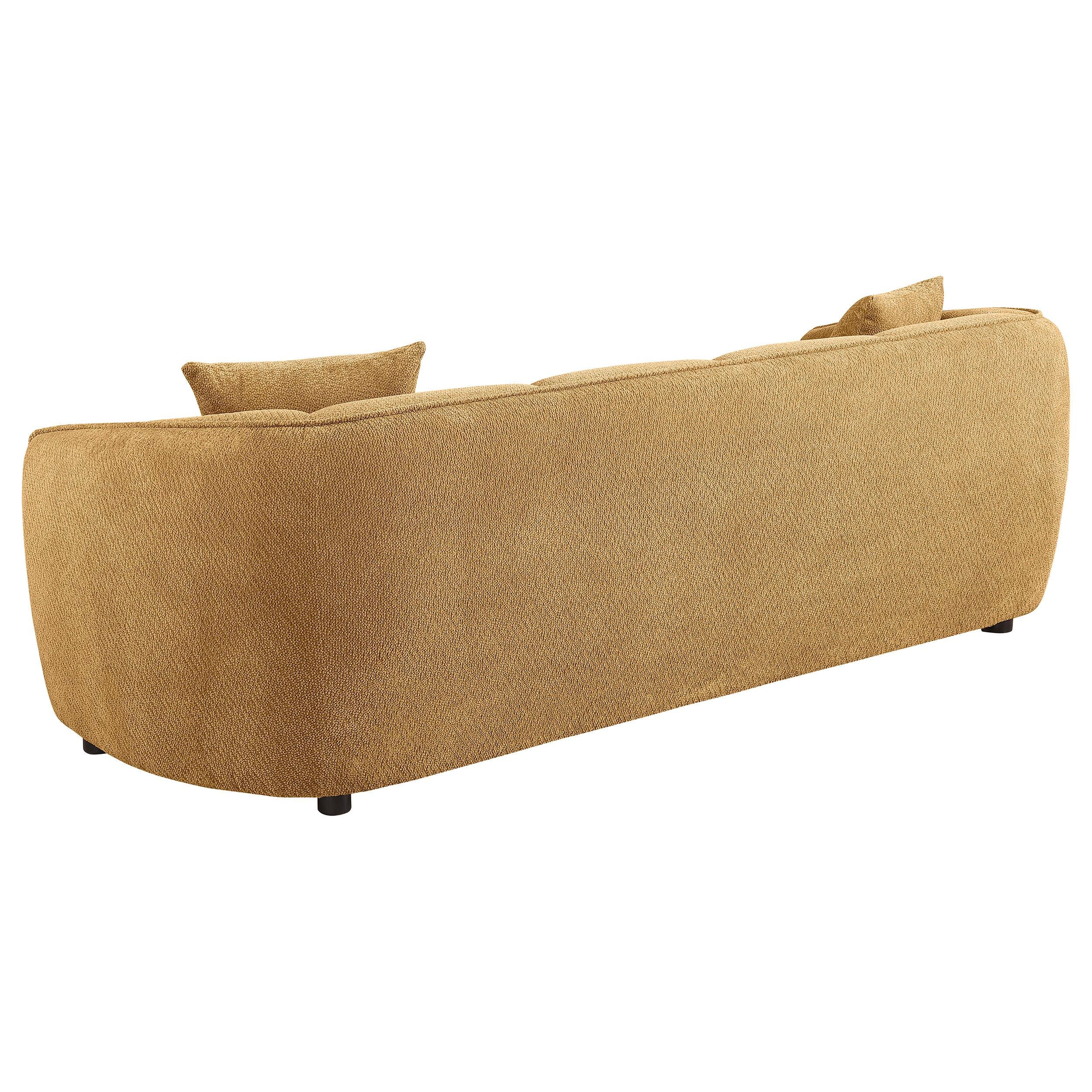 Aleisha 2-piece Chenille Upholstered Sofa Set Mustard Yellow - Image 3