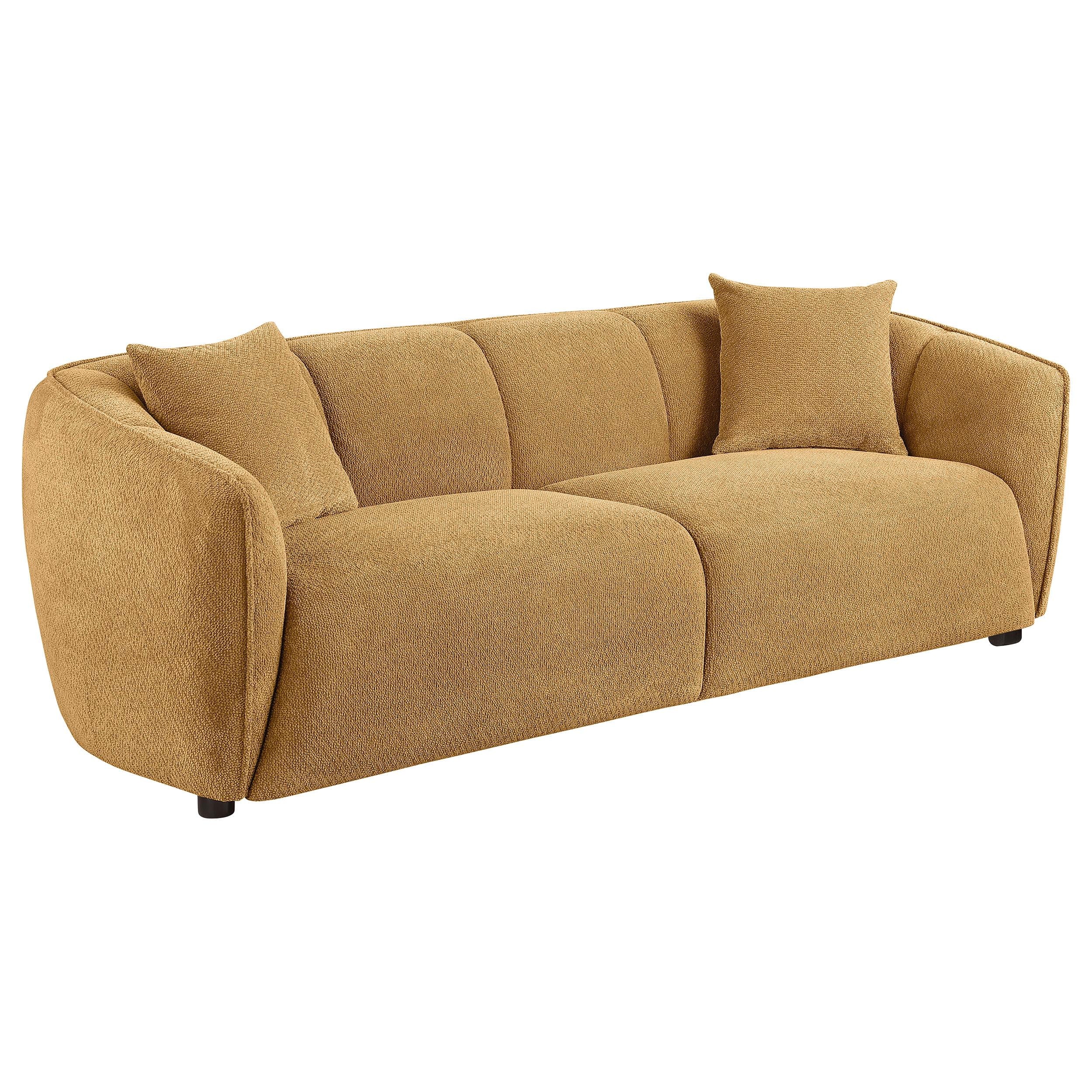 Aleisha 3-piece Chenille Upholstered Sofa Set Mustard Yellow - Image 2
