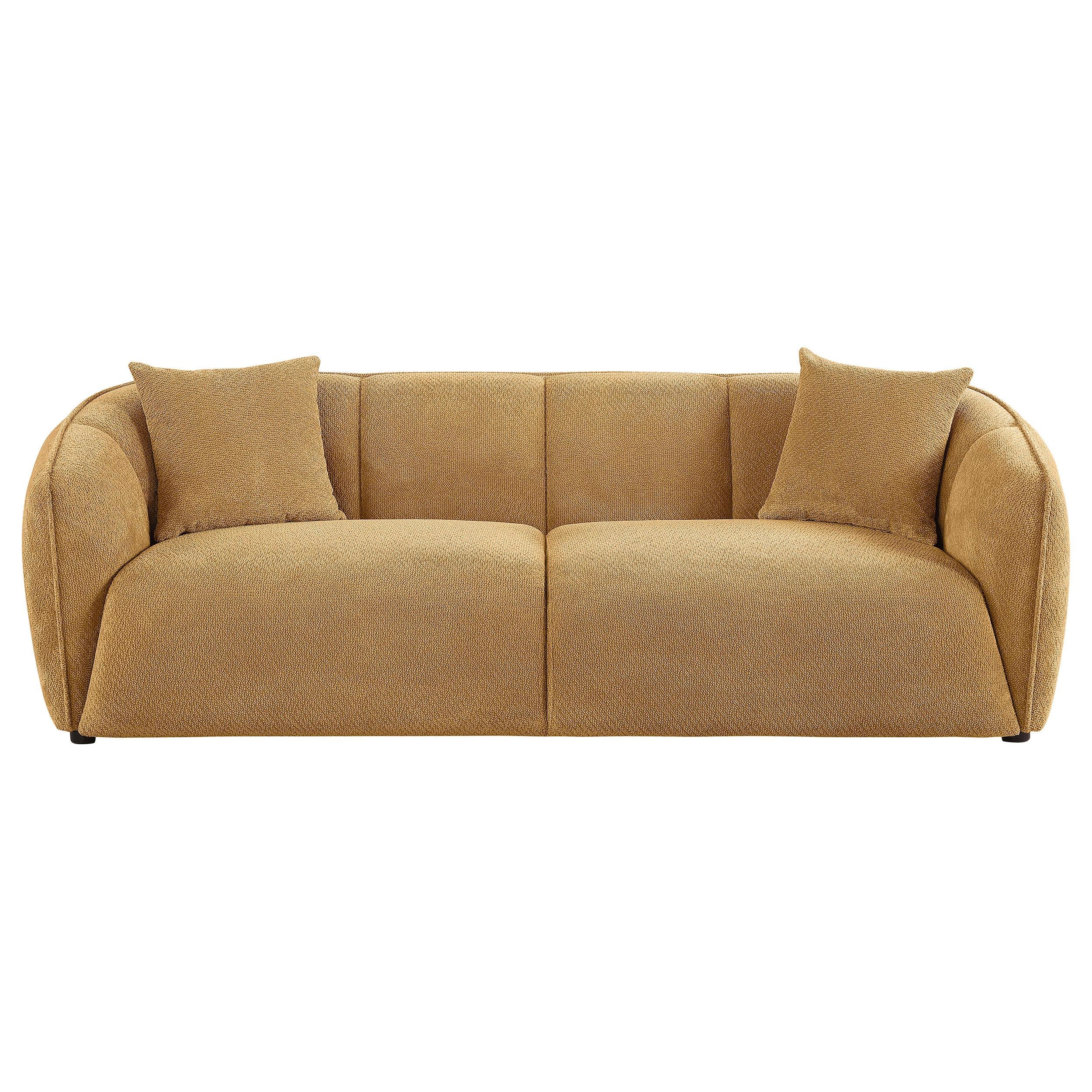Aleisha Chenille Upholstered Sofa Mustard Yellow - Image 2