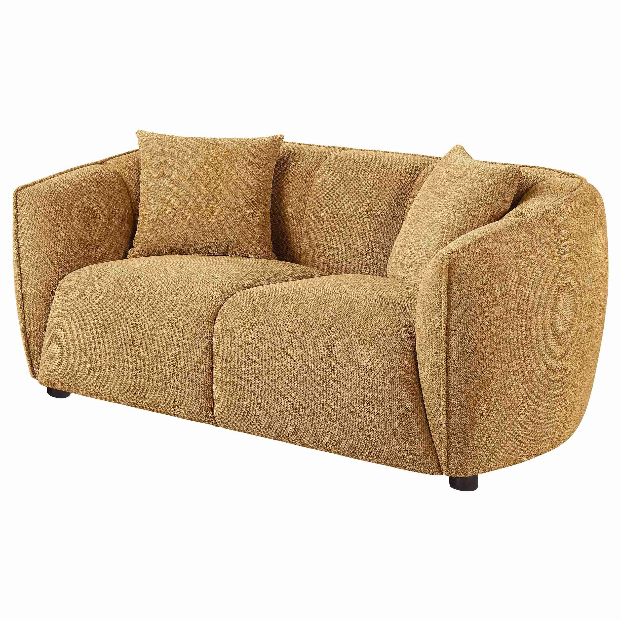 Aleisha Chenille Upholstered Loveseat Mustard Yellow - Image 3