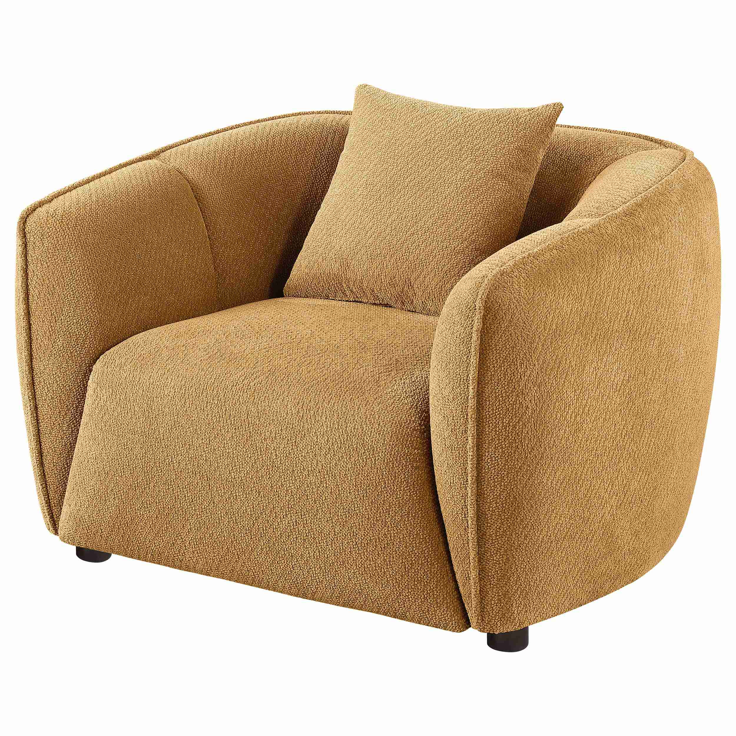 Aleisha Chenille Upholstered Accent Chair Mustard Yellow - Image 3