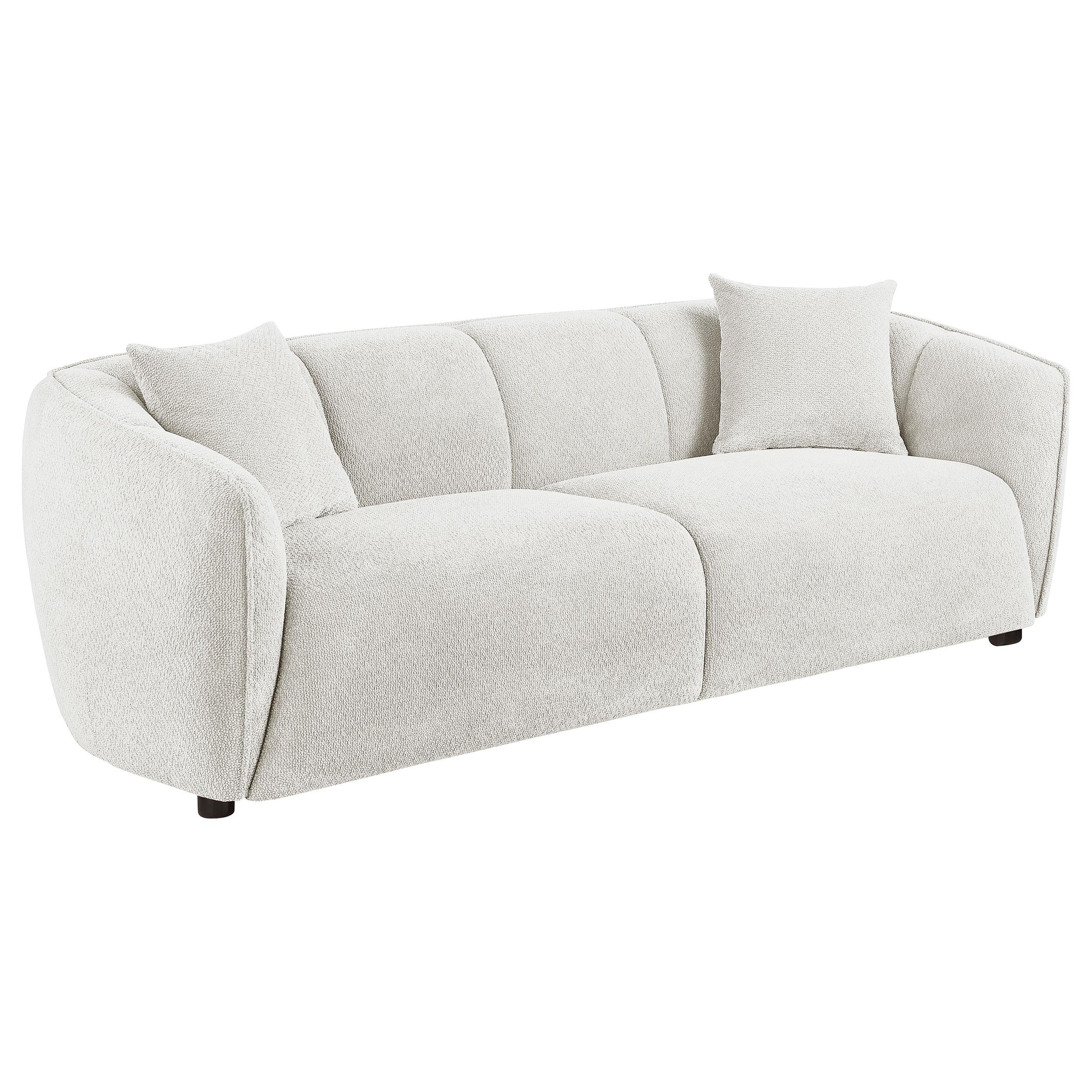 Aleisha 3-piece Chenille Upholstered Sofa Set Ivory - Image 2