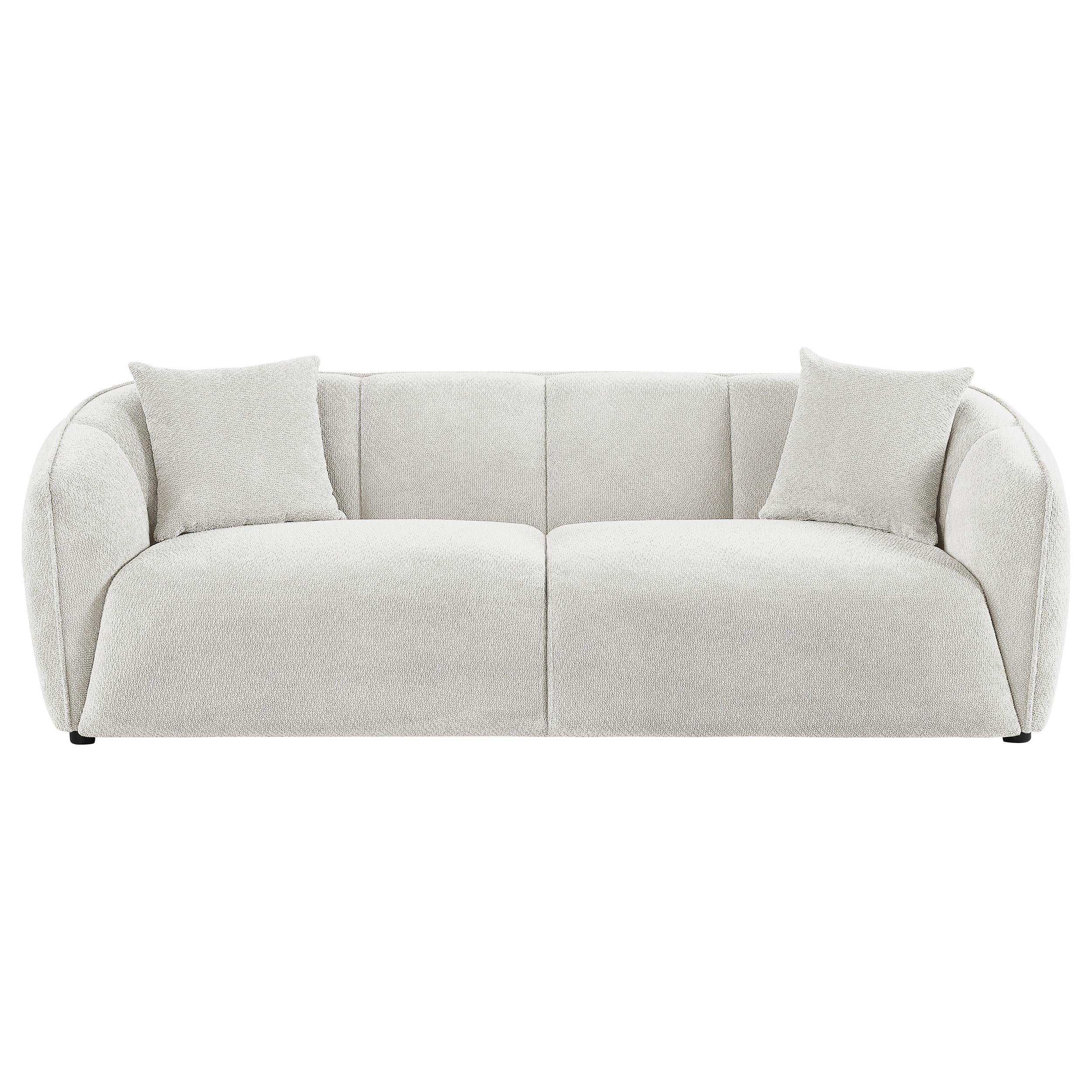 Aleisha Chenille Upholstered Sofa Ivory - Image 2