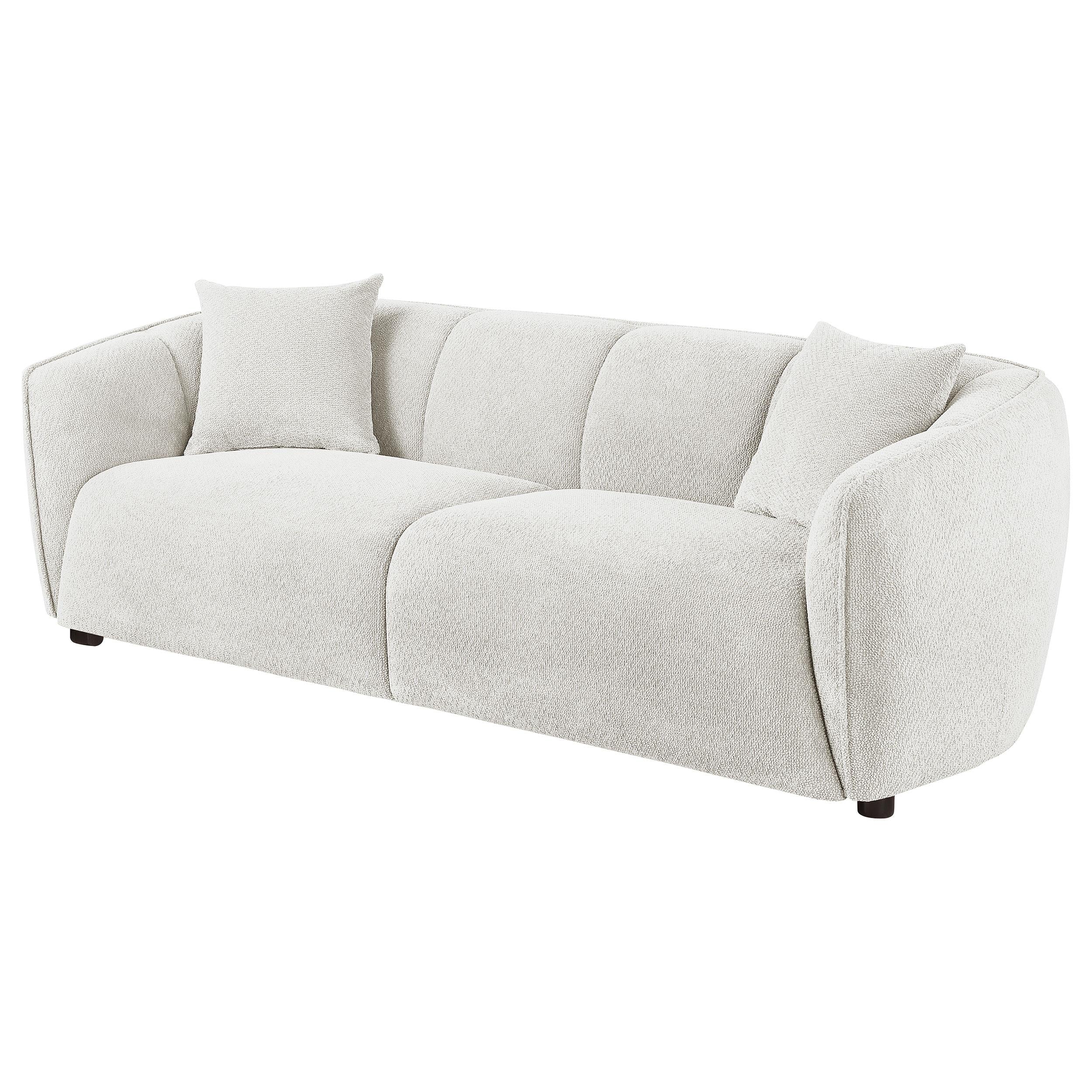 Aleisha Chenille Upholstered Sofa Ivory - Image 3