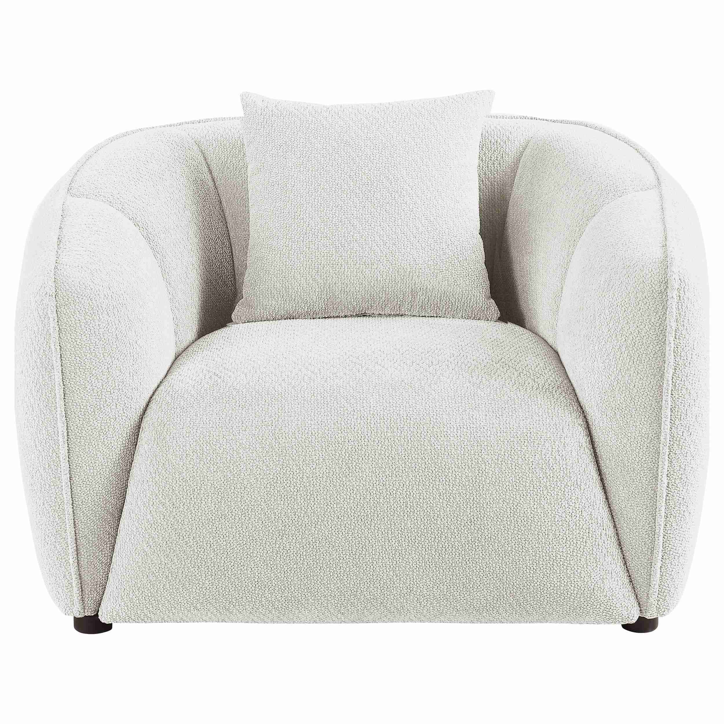 Aleisha Chenille Upholstered Accent Chair Ivory - Image 2
