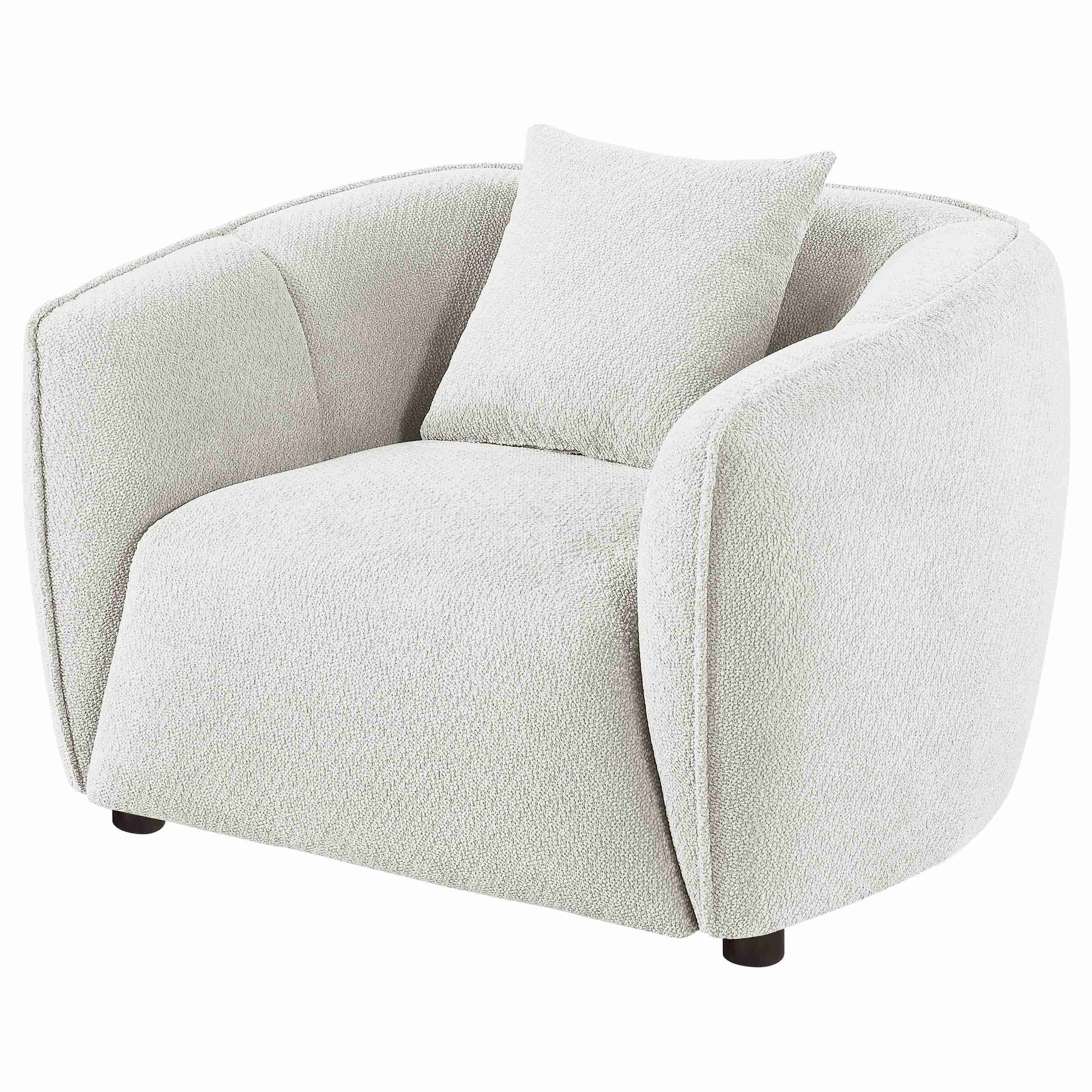 Aleisha Chenille Upholstered Accent Chair Ivory - Image 3