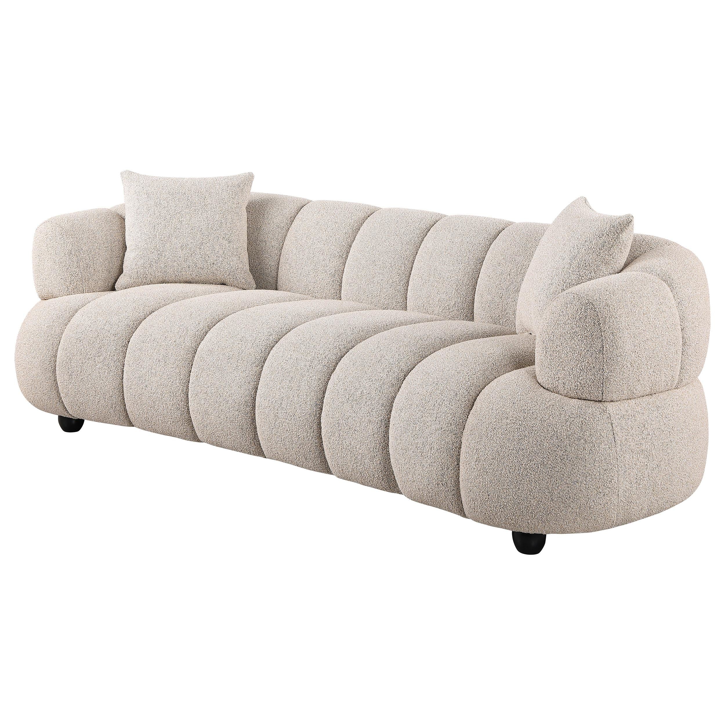 Whitney Contemporary Channel Tufted Boucle Upholstered Sofa - Image 3