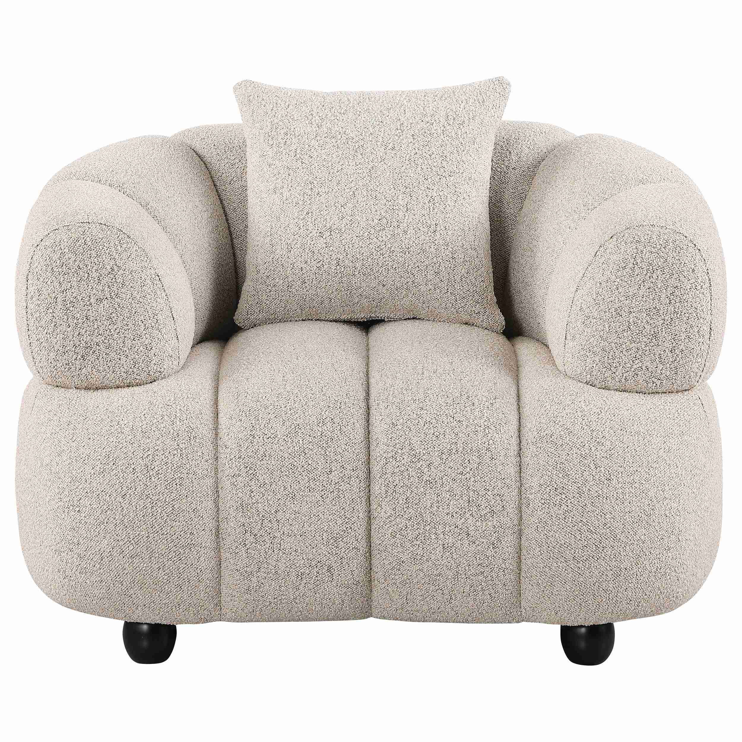 Whitney Contemporary Channel Tufted Boucle Upholstered Accent Chair - Image 2
