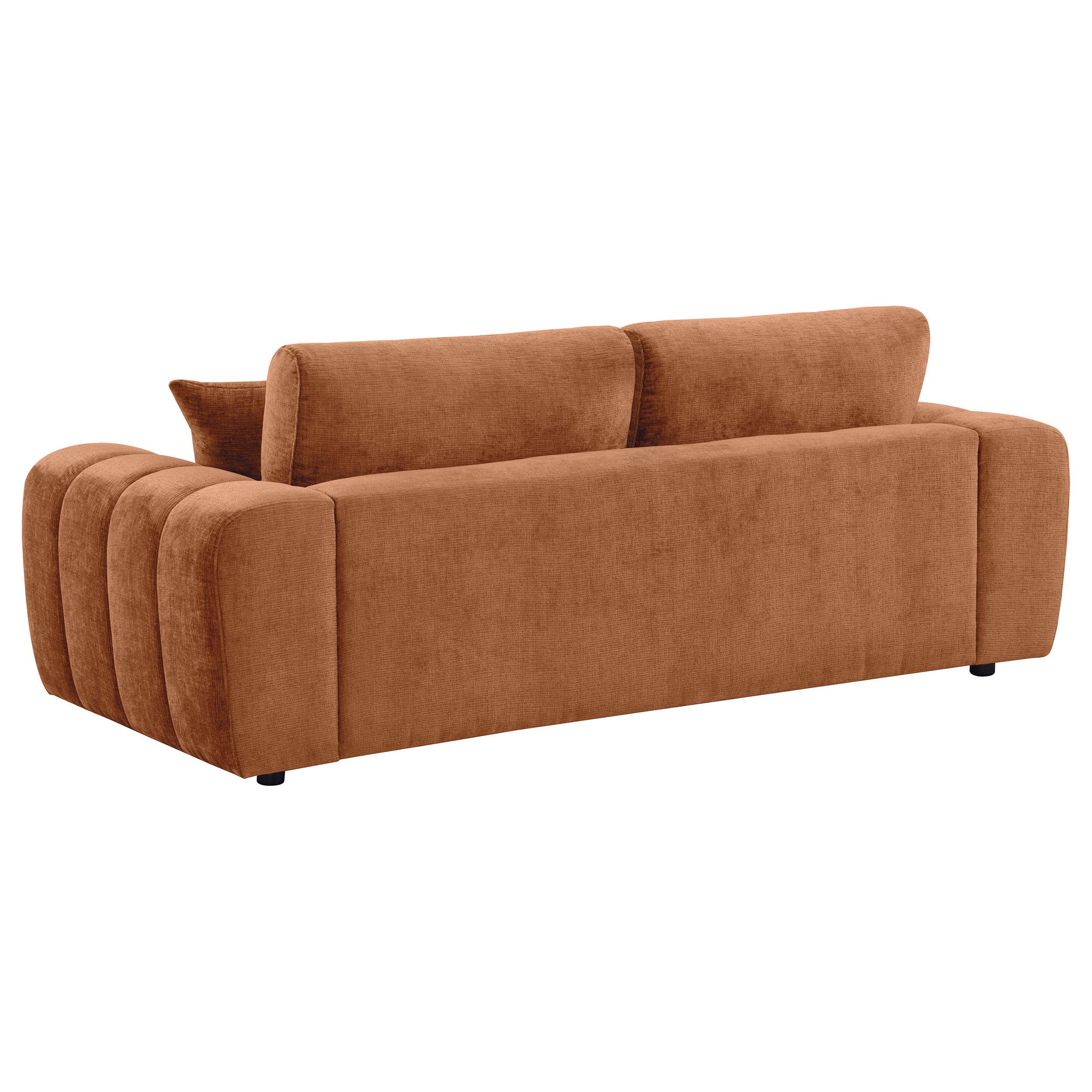 Burnett 4-piece Chenille Upholstered Sofa Set Burnt Orange - Image 3