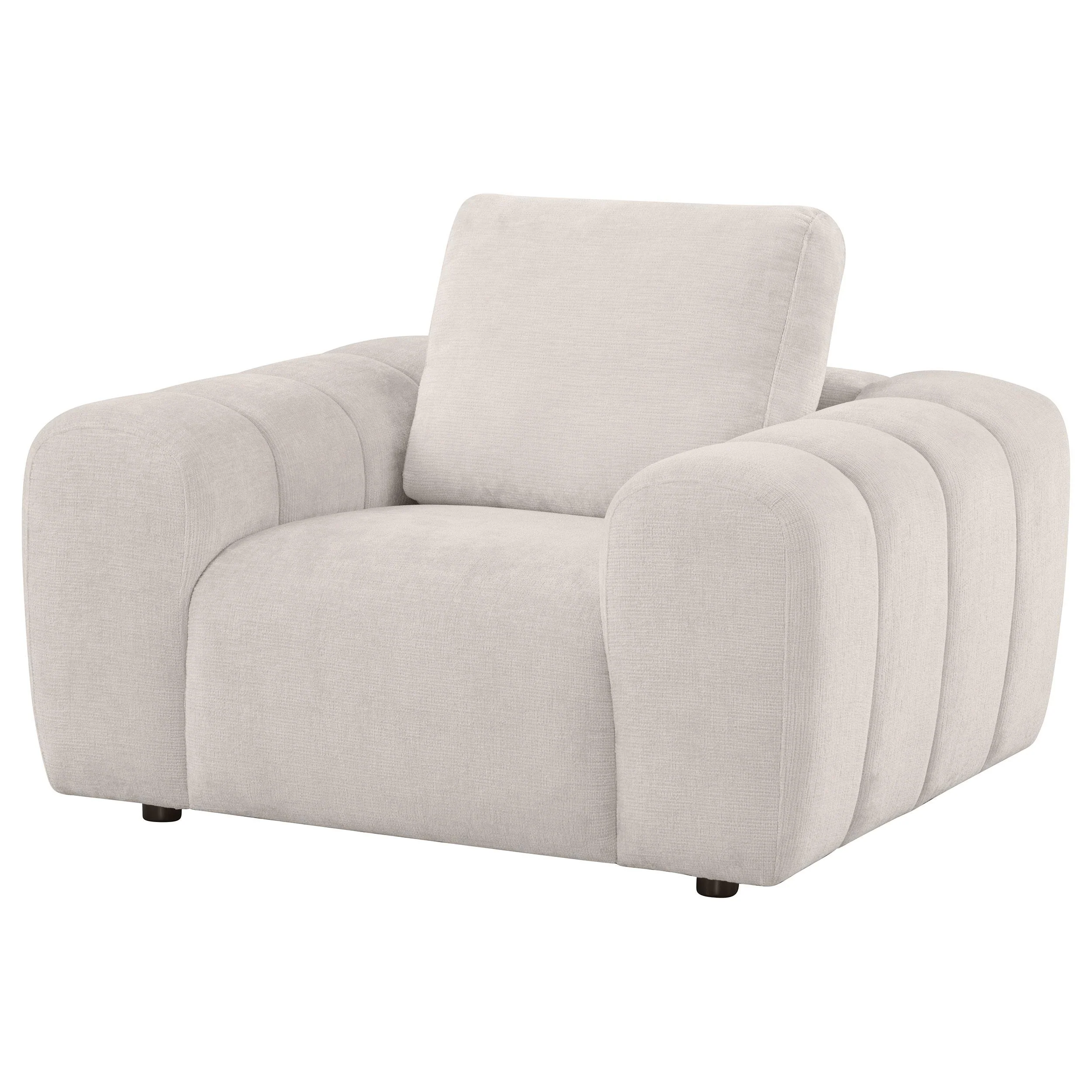 Burnett Chenille Upholstered Accent Chair Ivory - Image 3