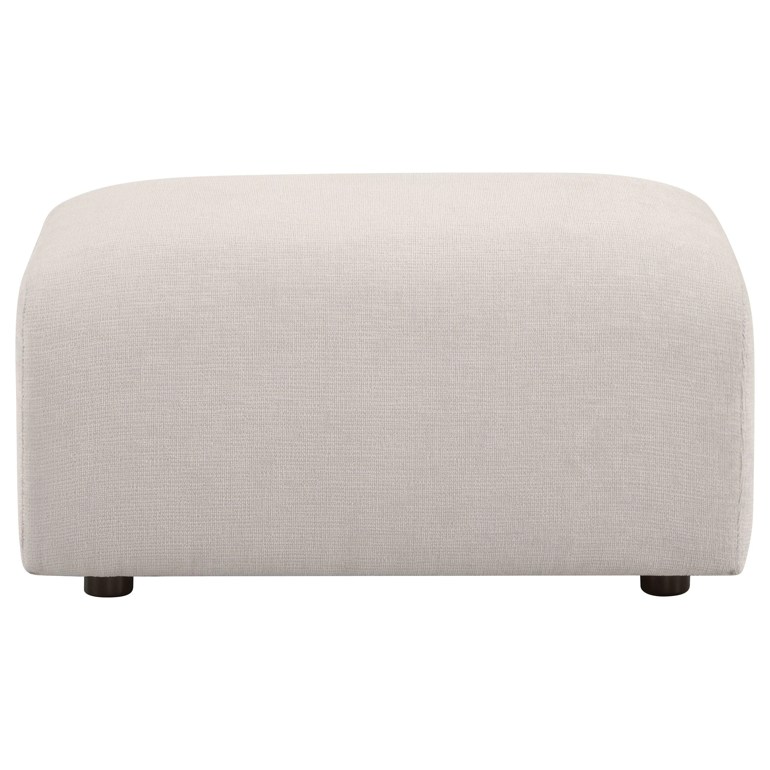 Burnett Chenille Upholstered Ottoman Ivory - Image 2