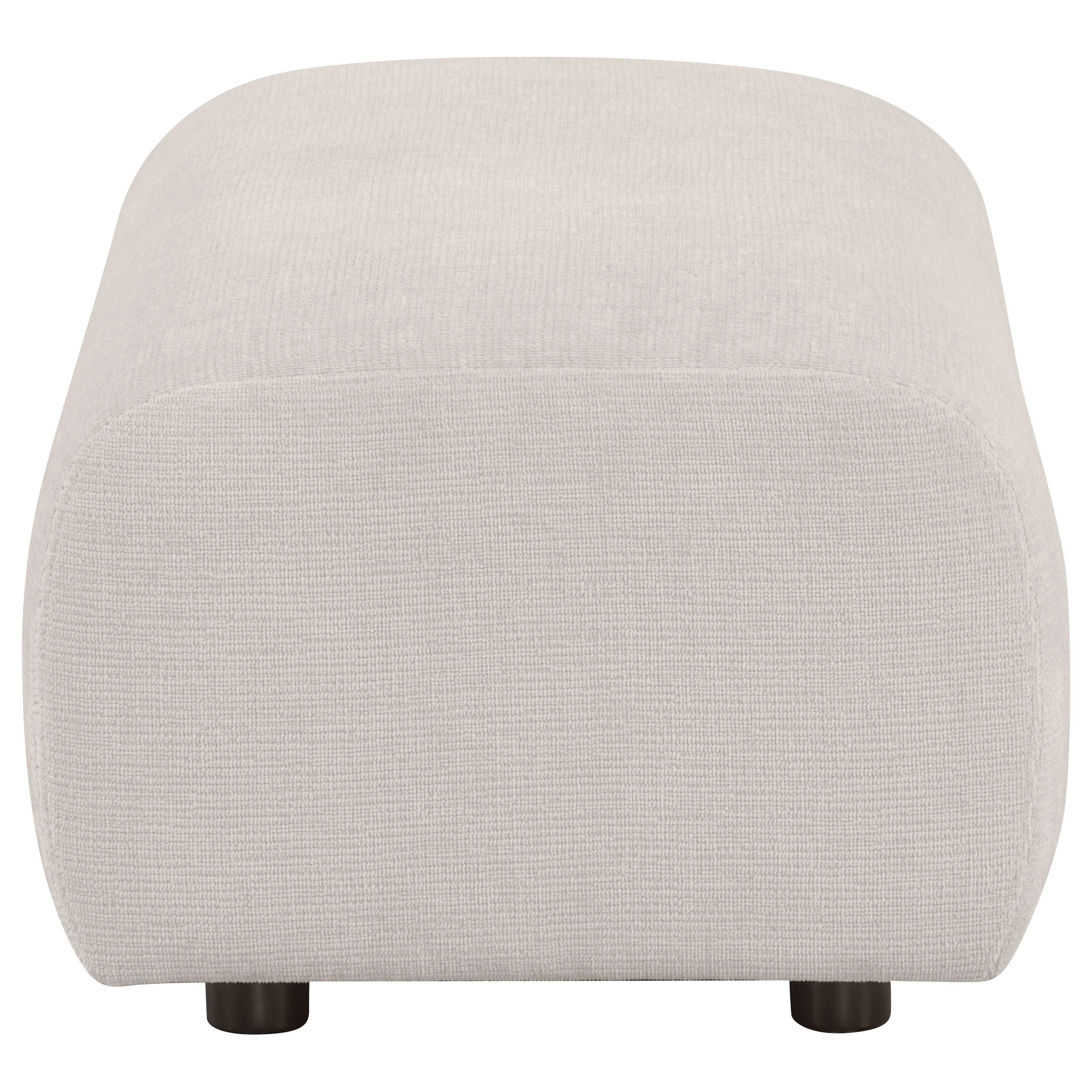 Burnett Chenille Upholstered Ottoman Ivory - Image 3