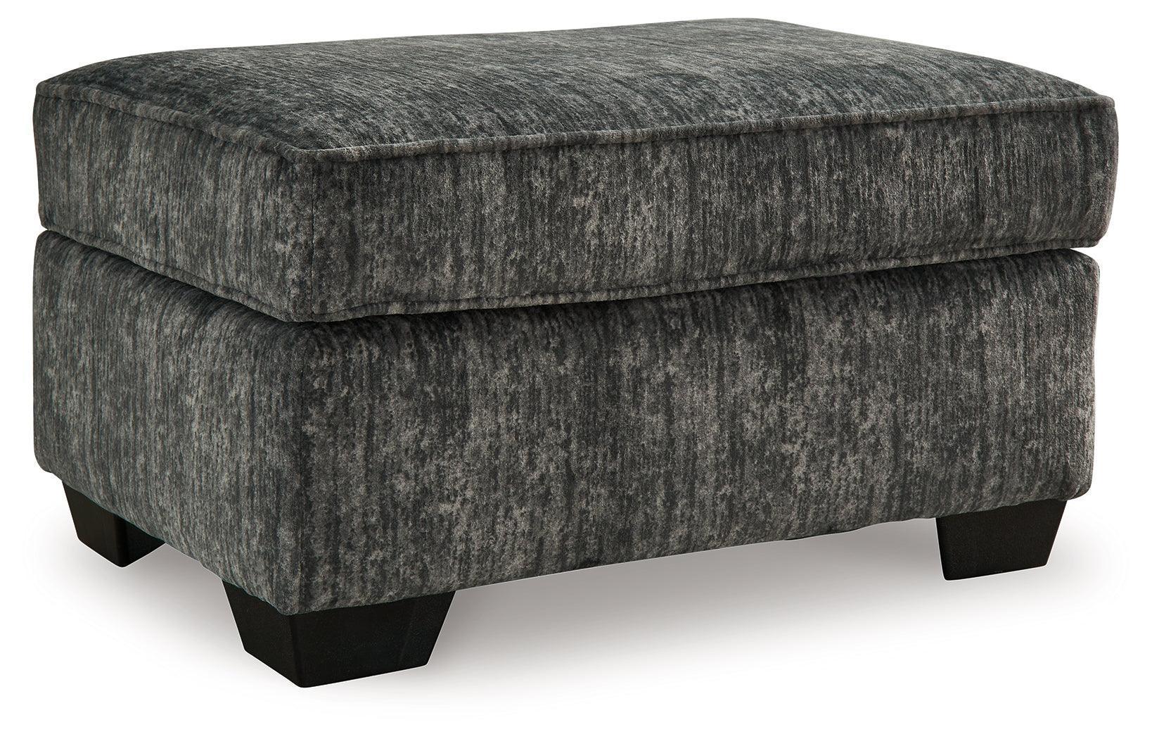 Lonoke Gunmetal Velvet Ottoman - Image 2