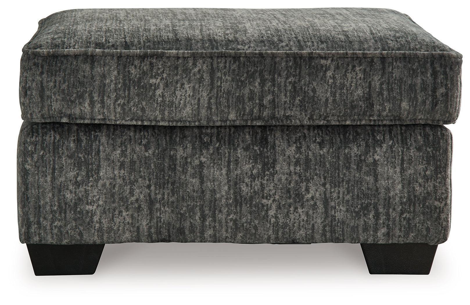 Lonoke Gunmetal Velvet Ottoman - Image 3
