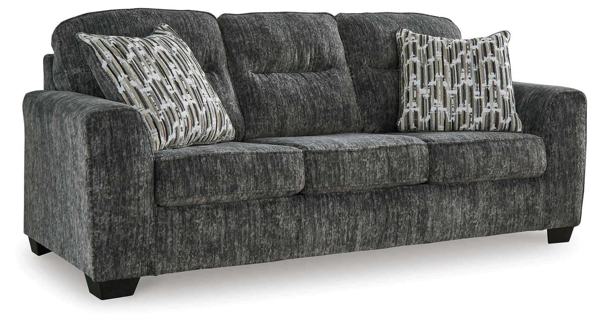 Lonoke Gunmetal Velvet Sofa - Image 3