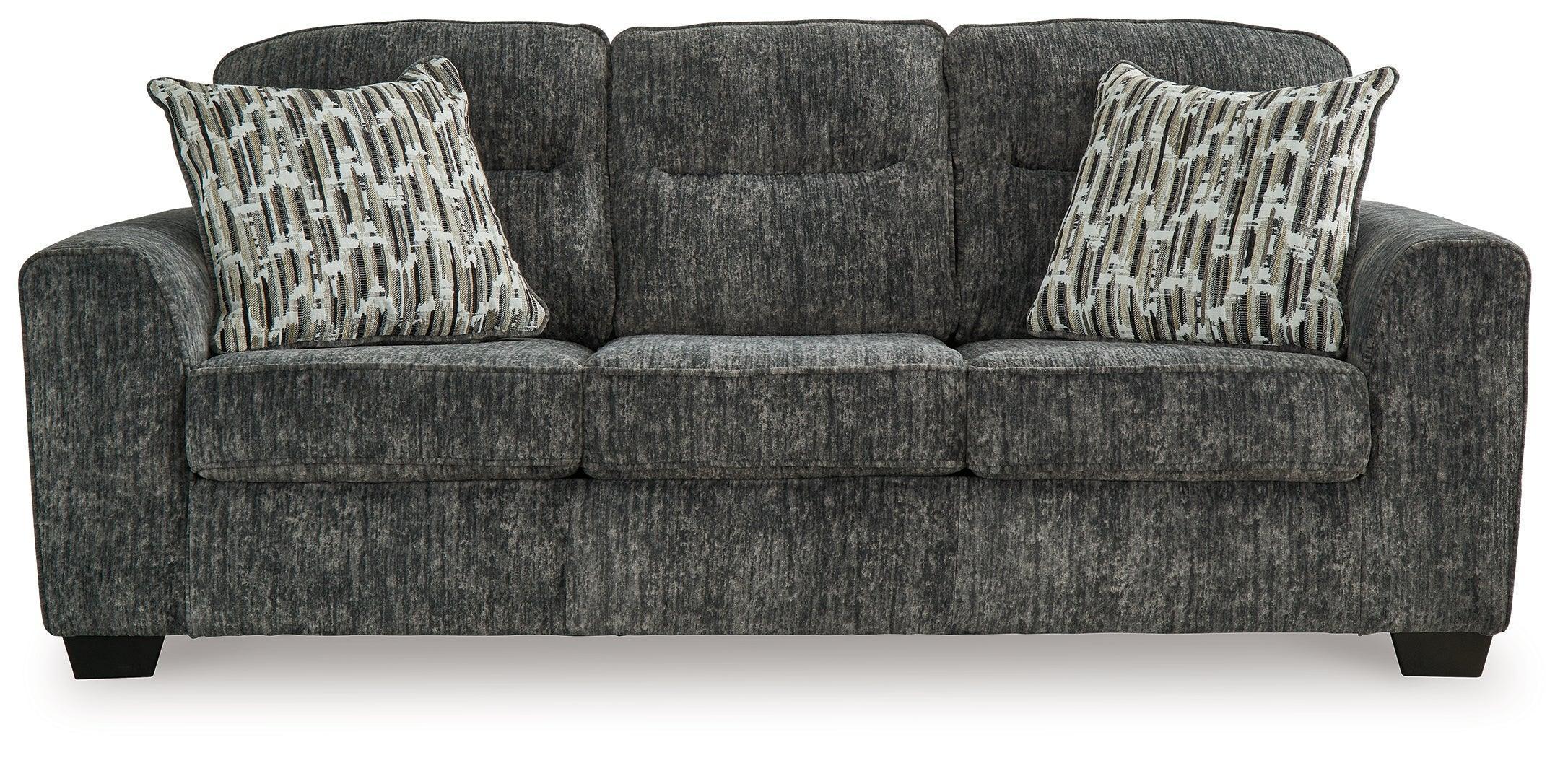 Lonoke Gunmetal Velvet Sofa - Image 2