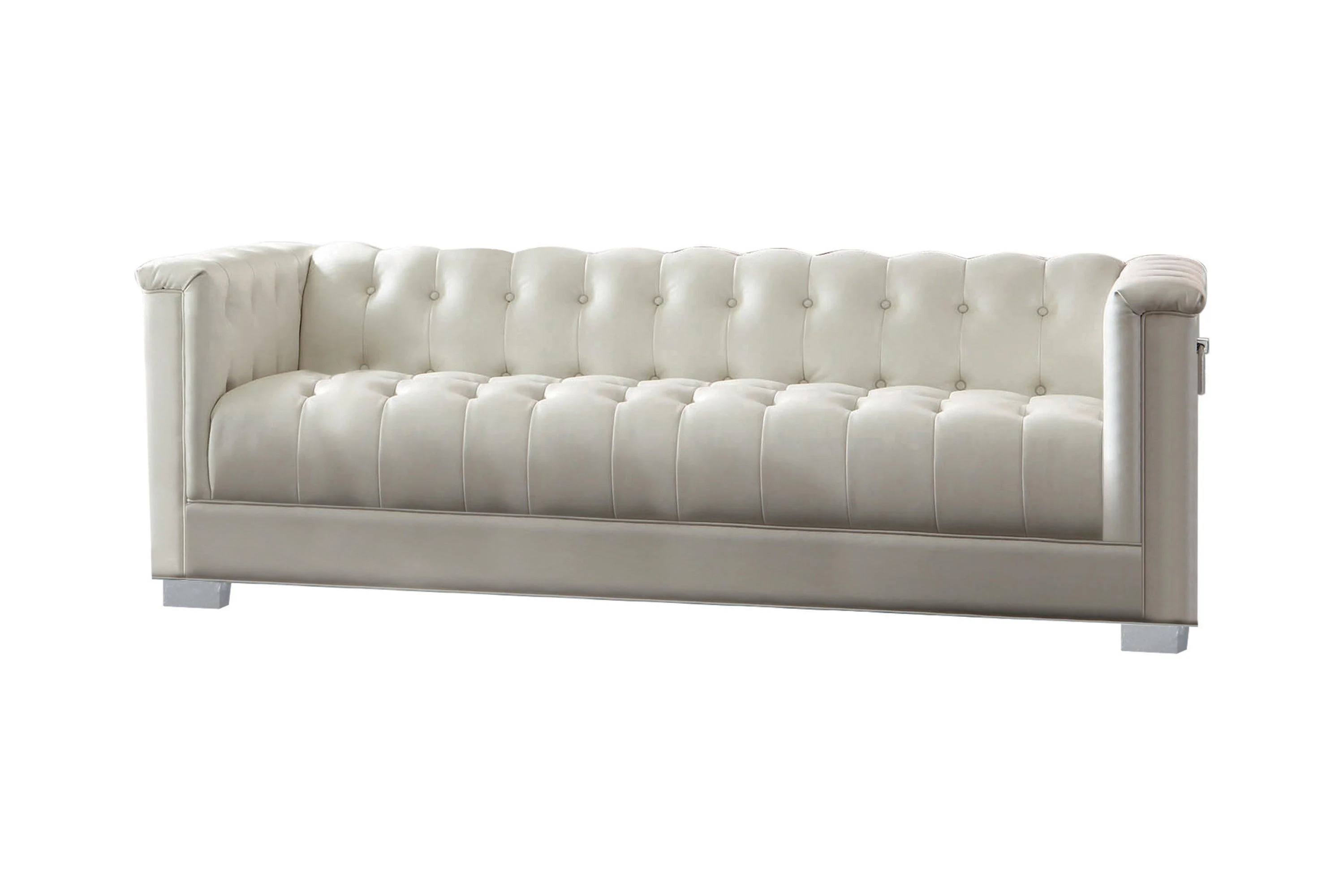 Chaviano Upholstered Ottoman Pearl White - Image 3