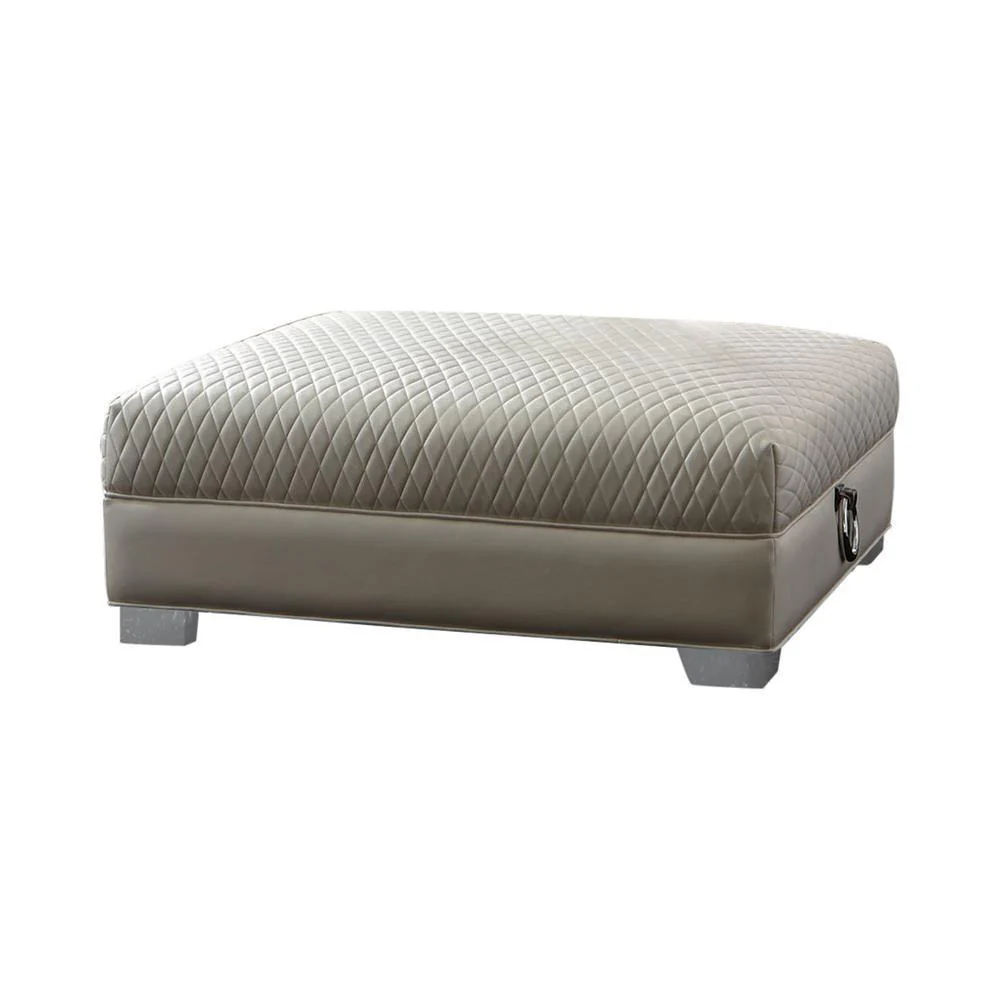 Chaviano Upholstered Ottoman Pearl White - Image 1