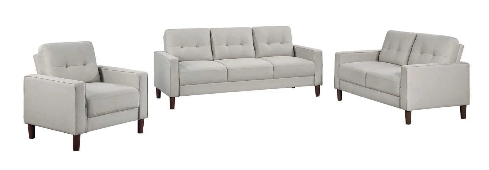 Bowen Upholstered Track Arm Tufted Accent Chair Beige - Image 1