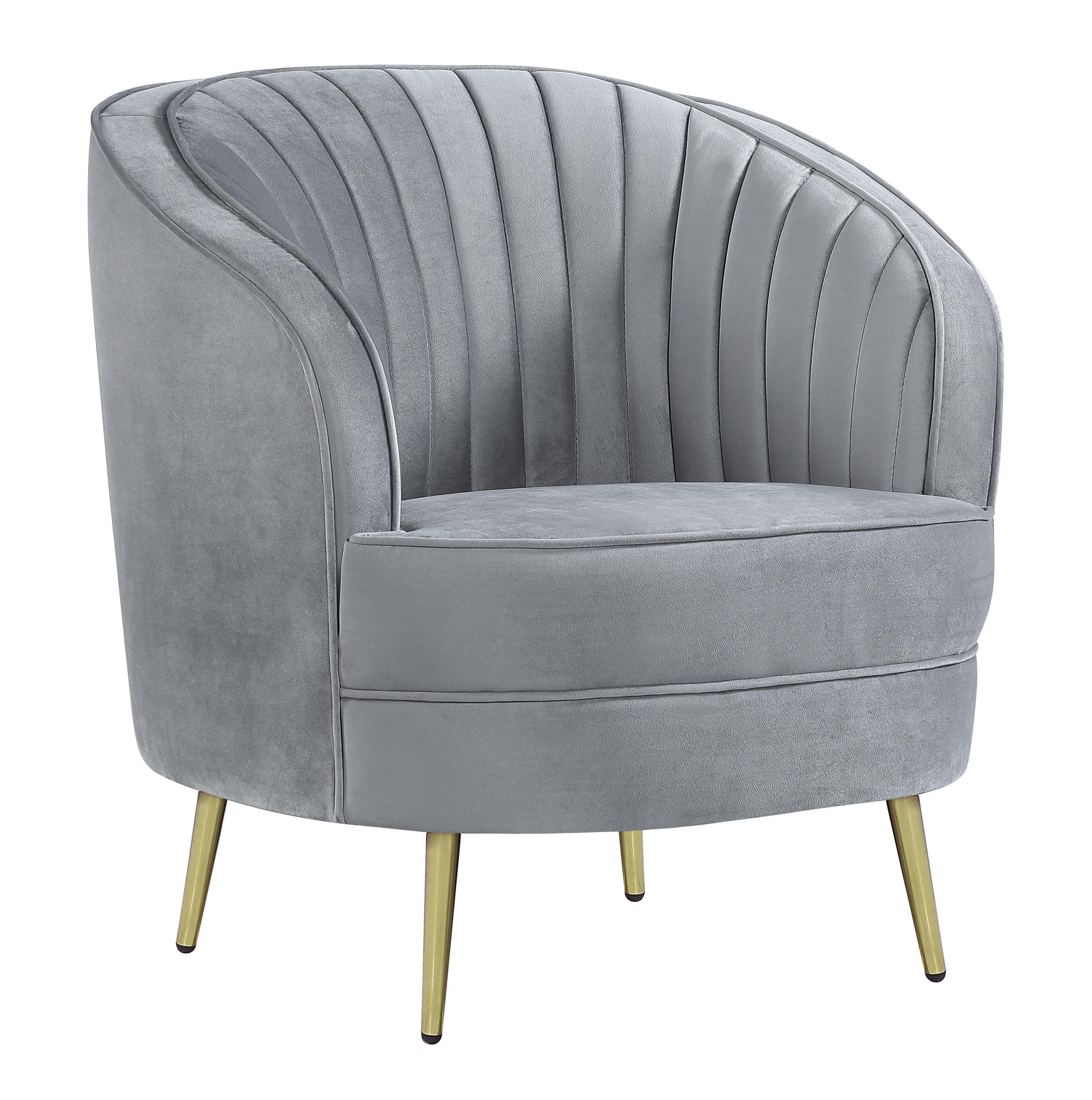 Sophia Upholstered Sofa With Camel Back Gray Gold - Image 2