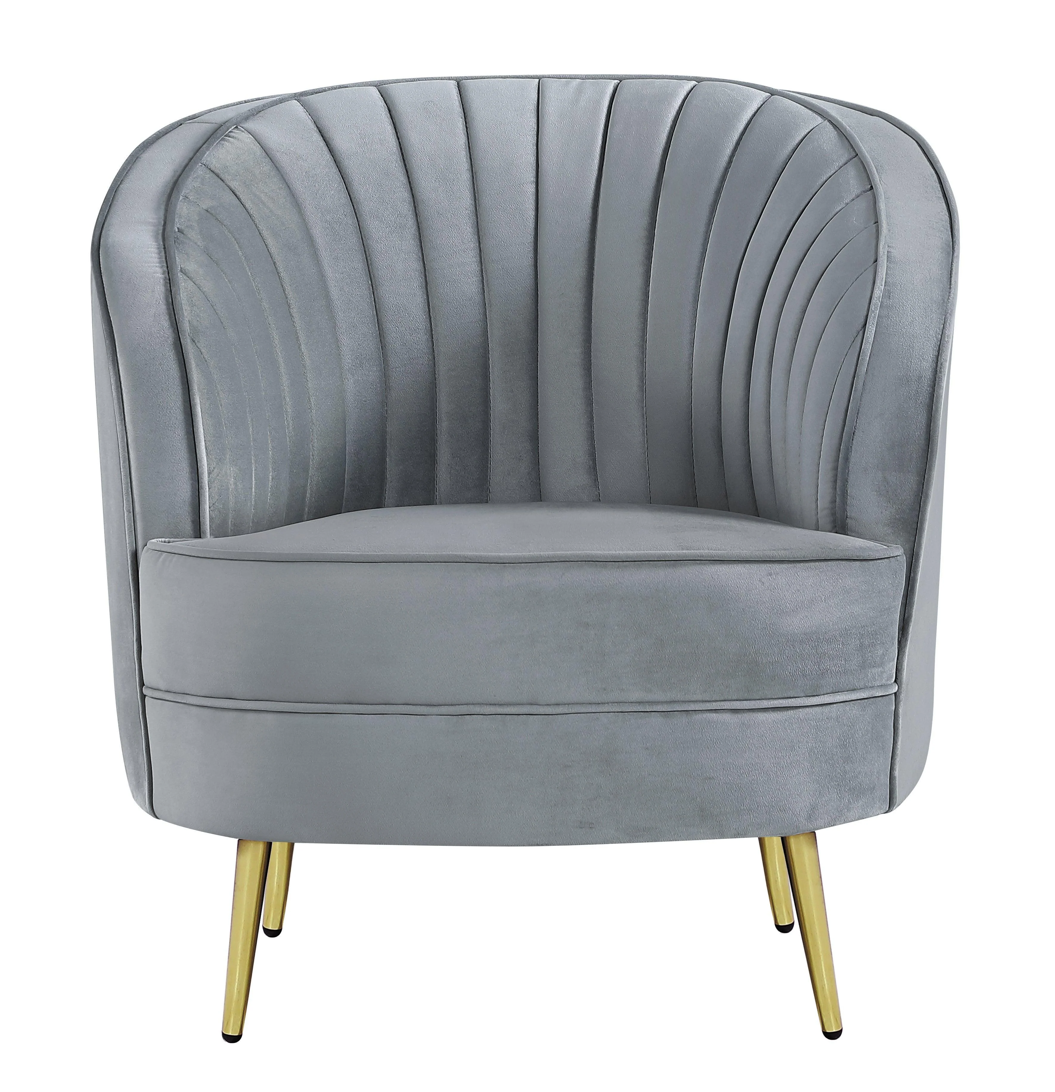 Sophia Upholstered Chair Gray Gold - Image 2