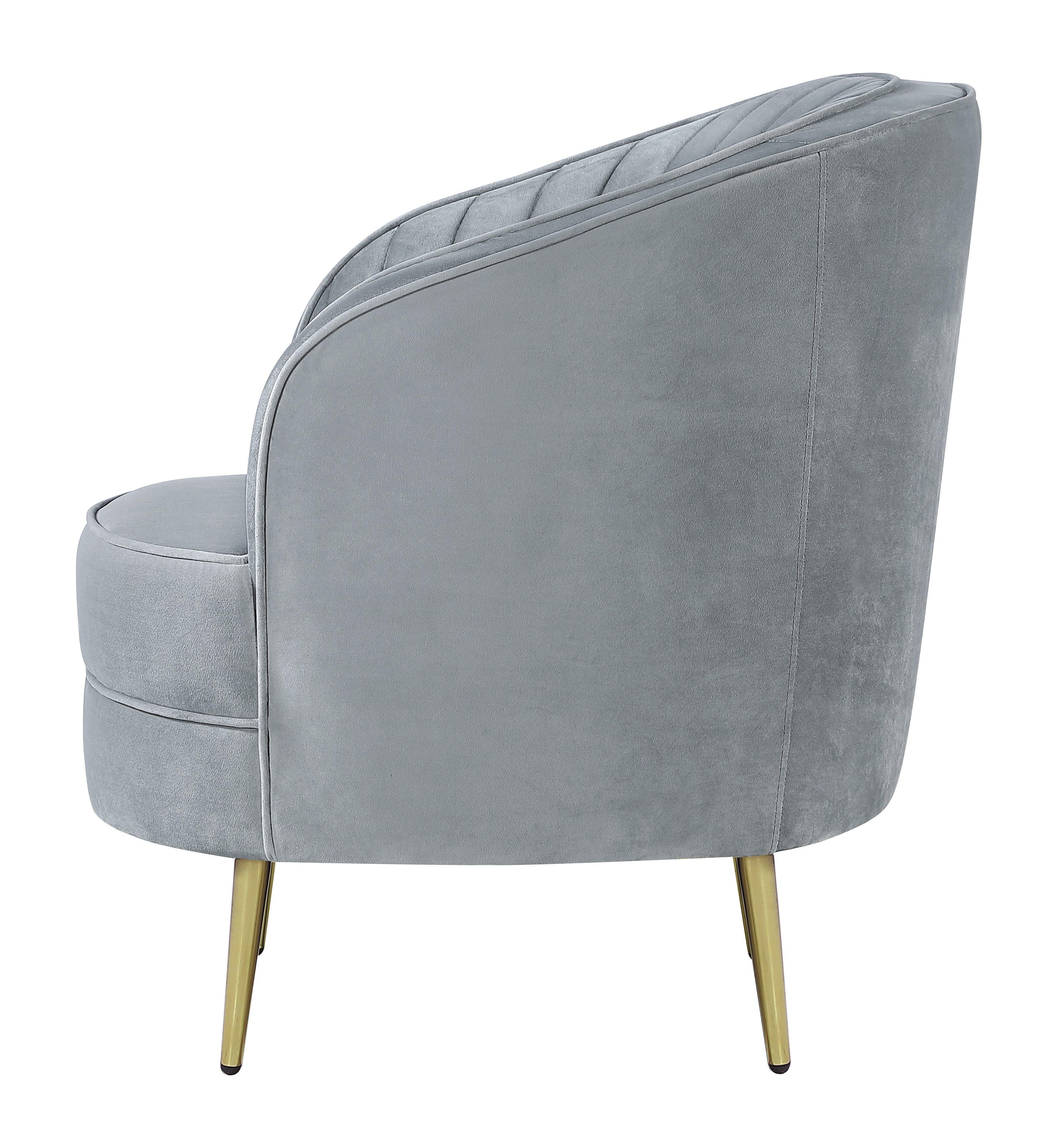 Sophia Upholstered Chair Gray Gold - Image 3