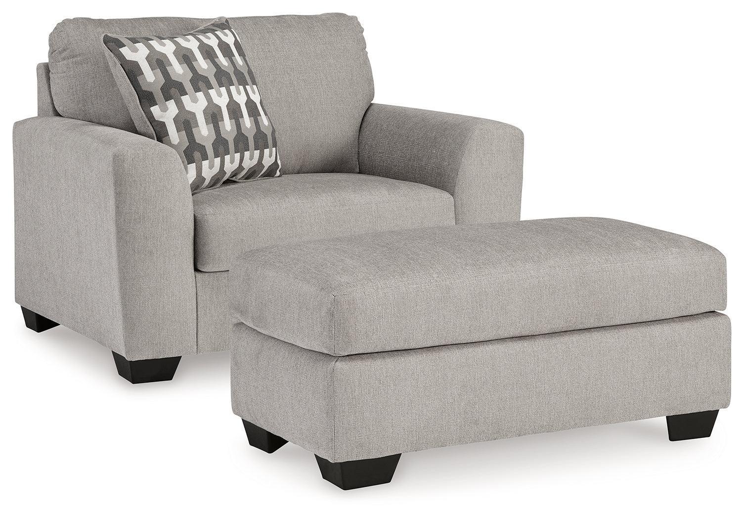 Avenal Flannel Park Chair And Ottoman - Image 2