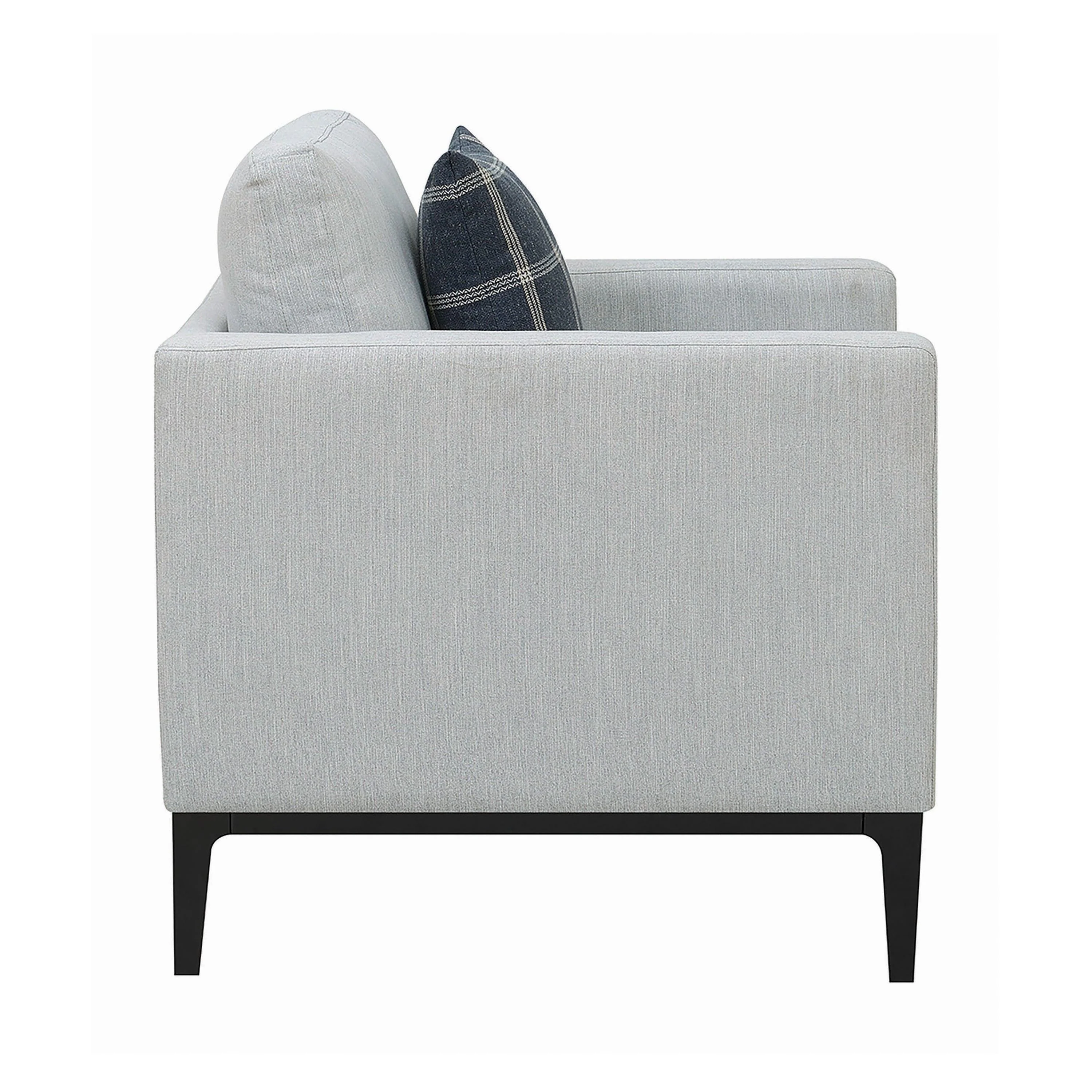 Apperson Cushioned Back Arm Chair Light Grey - Image 3